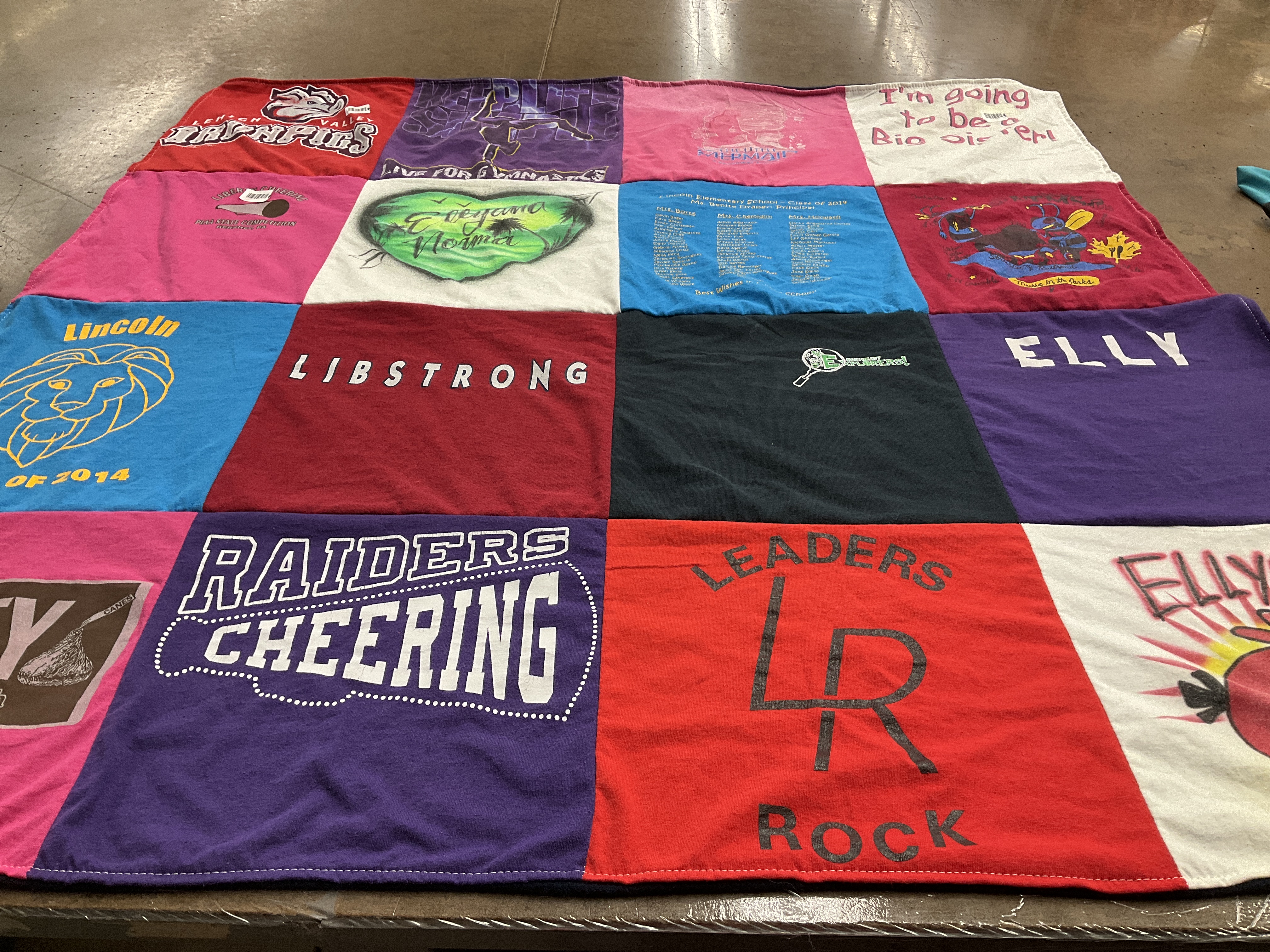 T-shirt quilt featuring raiders cheering by Crystal from PA