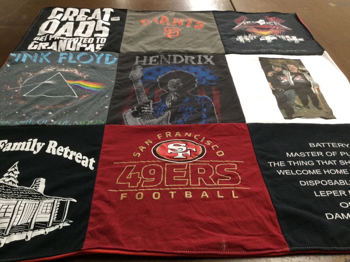 T-shirt quilt featuring san francisco 49ers football by Cynthia from CA