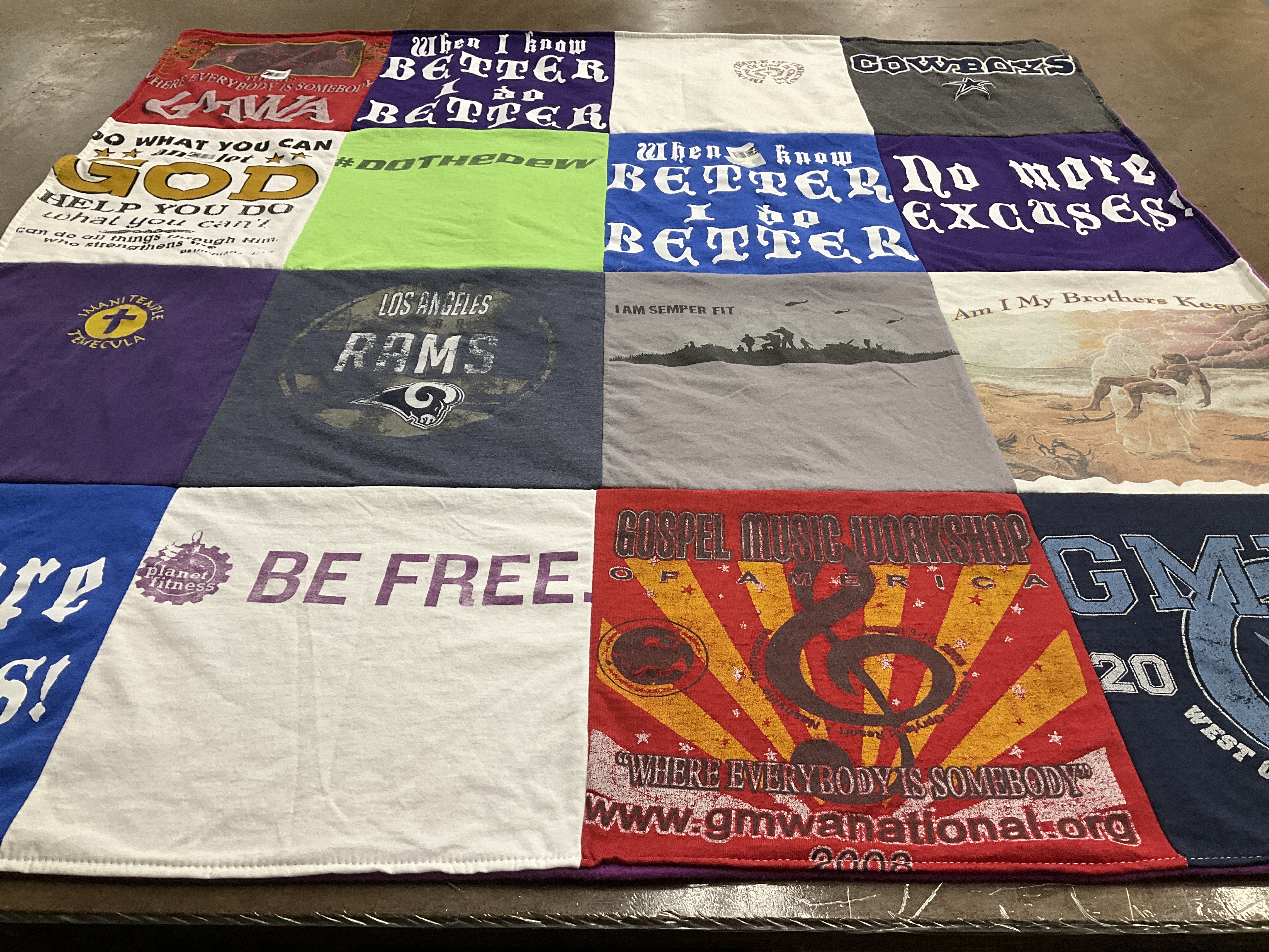 T-shirt quilt featuring los angeles rams by Tiffany from CA