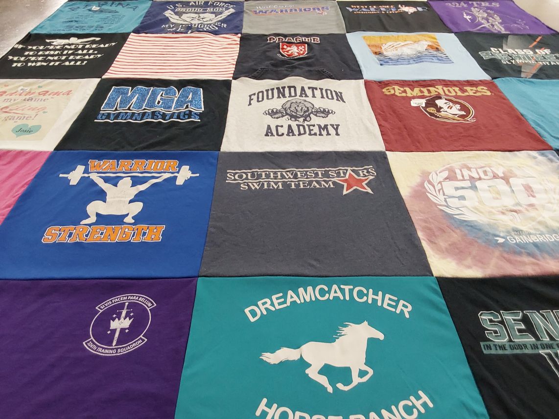 T-shirt quilt featuring southwest stars swim team by Mara from FL