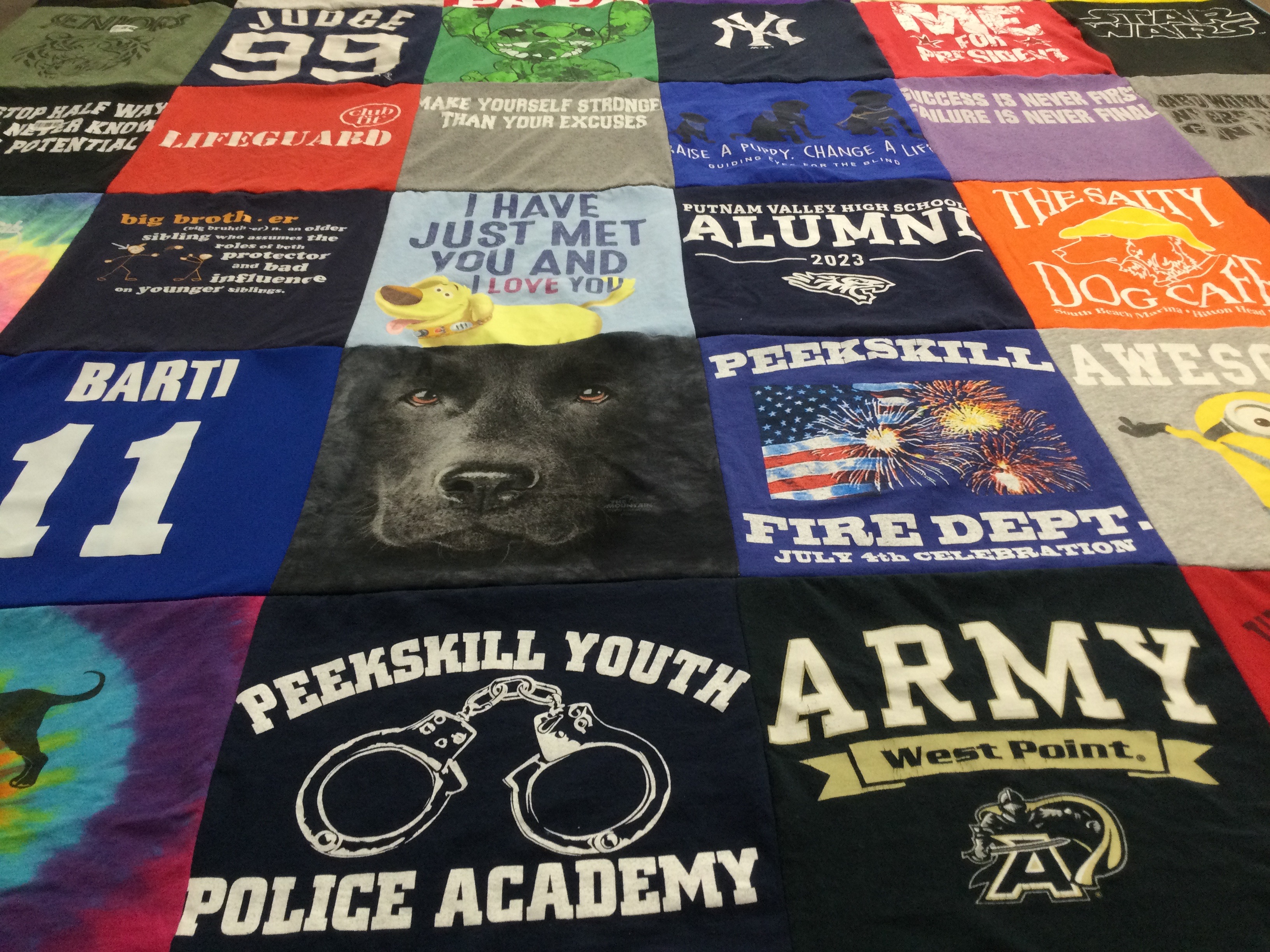T-shirt quilt from putnam valley high school by Dana from NY