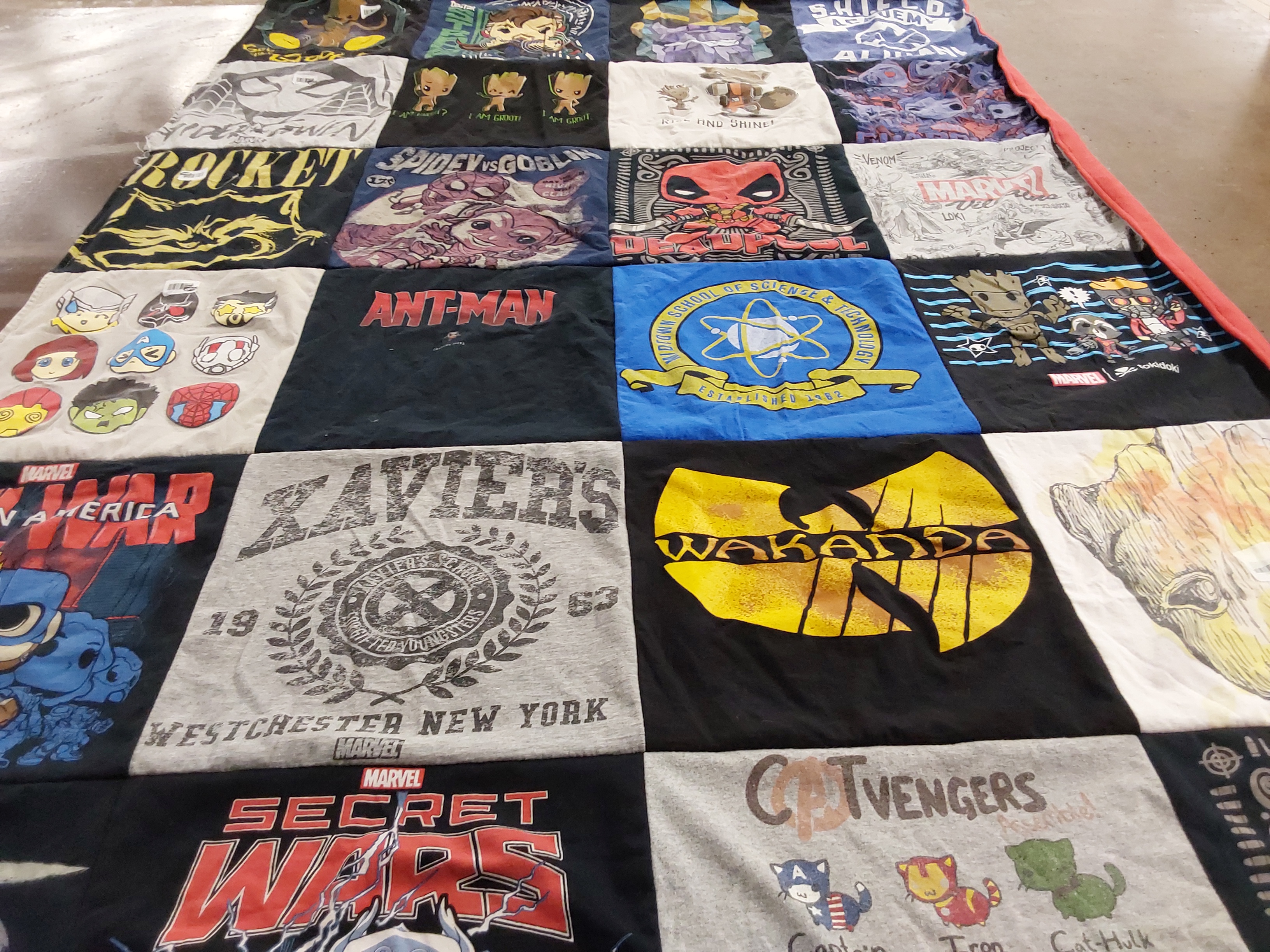 T-shirt quilt featuring avengers by Eileen from CA
