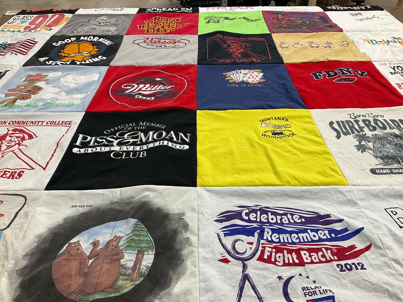T-shirt quilt featuring buccaneers by Karen from MT