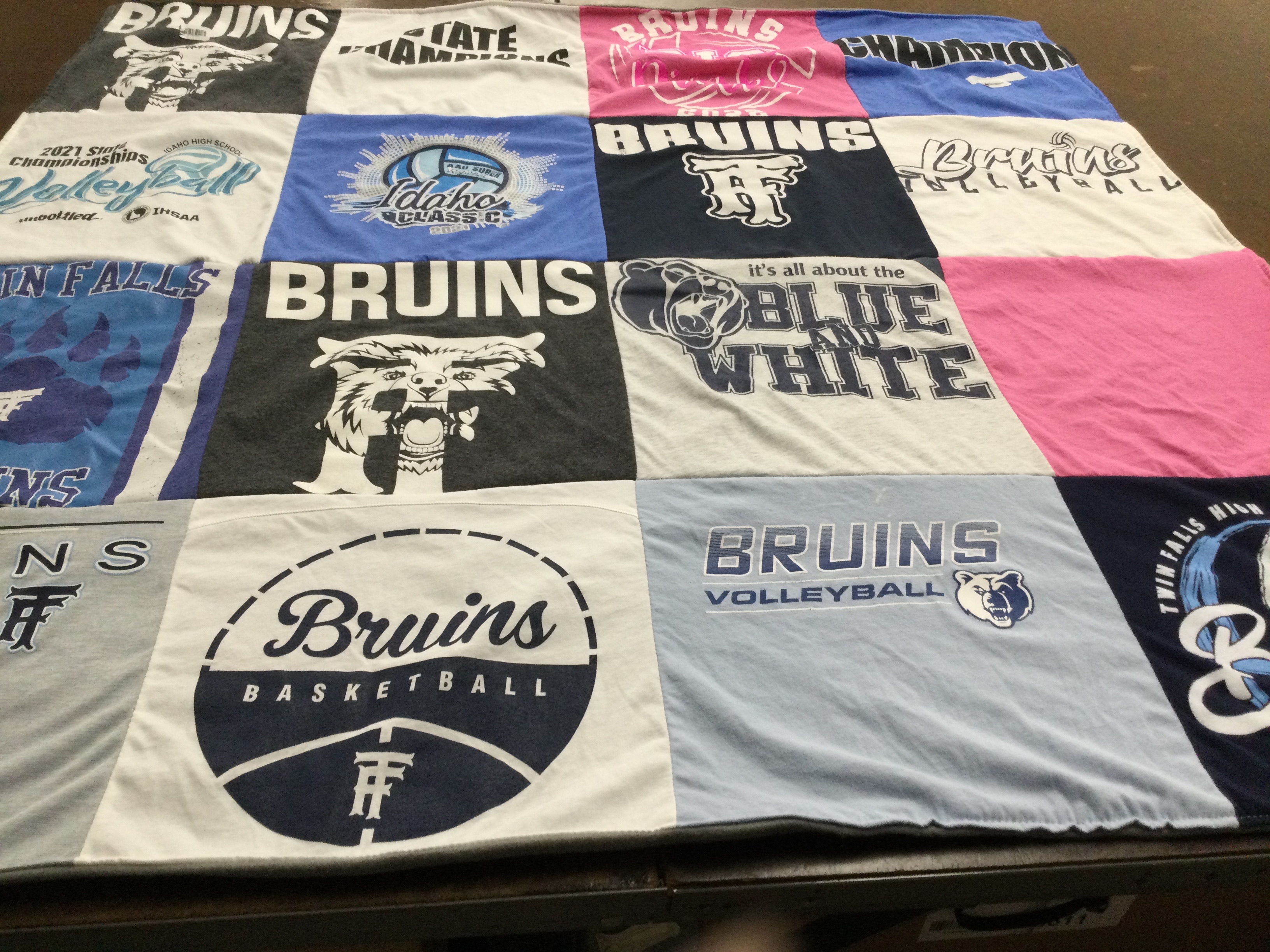 T-shirt quilt featuring twin falls high school volleyball, twin falls high school basketball by Ranae from ID