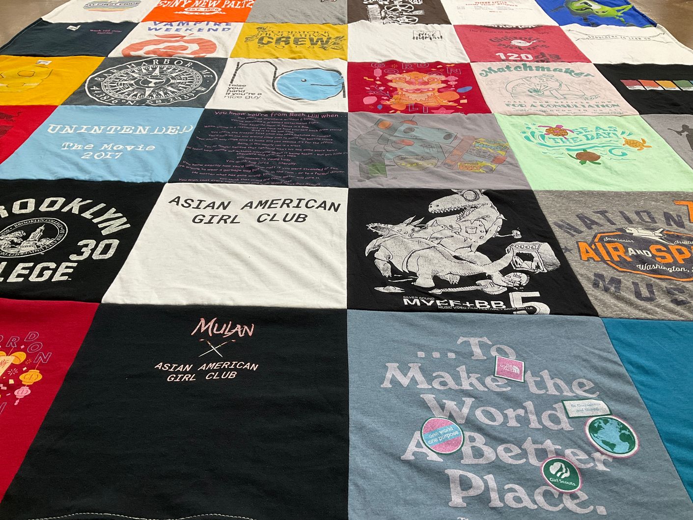 T-shirt quilt from brooklyn college by Ellie from NY