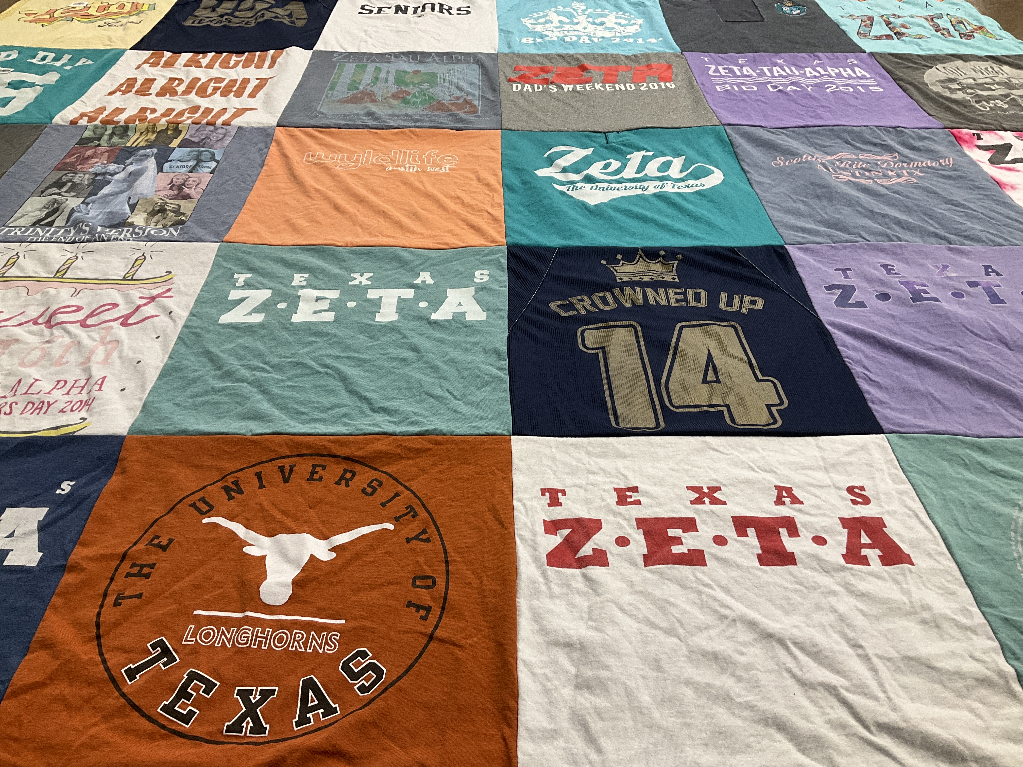 T-shirt quilt from the university of texas by Shannon from TX