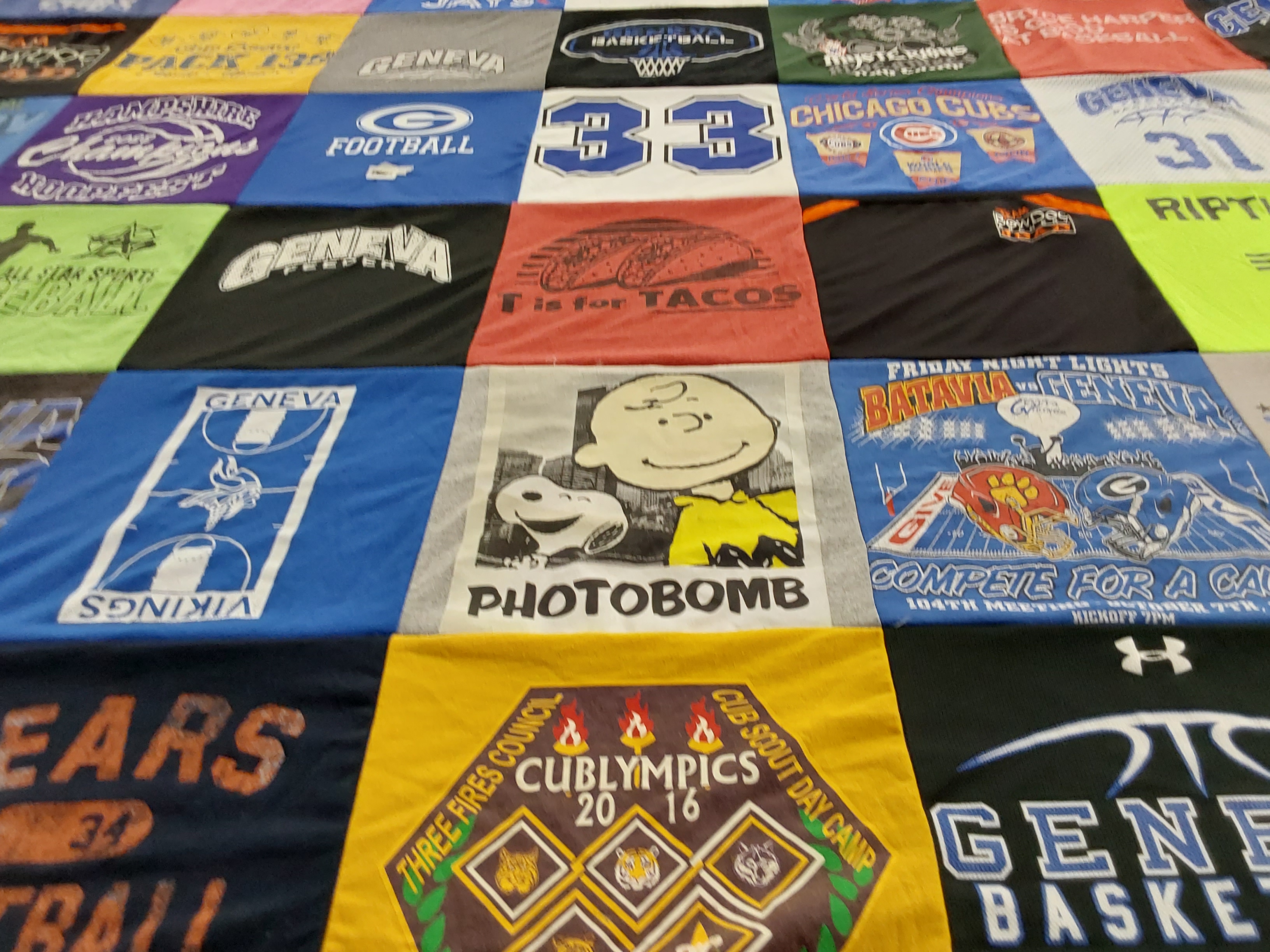 T-shirt quilt featuring geneva vikings by Kim from IL