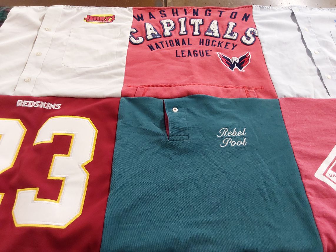 T-shirt quilt featuring washington capitals, washington redskins by Tricia from VA