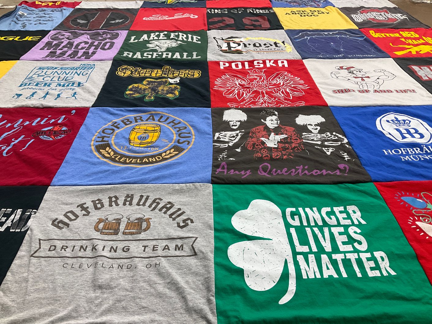 T-shirt quilt featuring lake erie baseball by Maura from OH