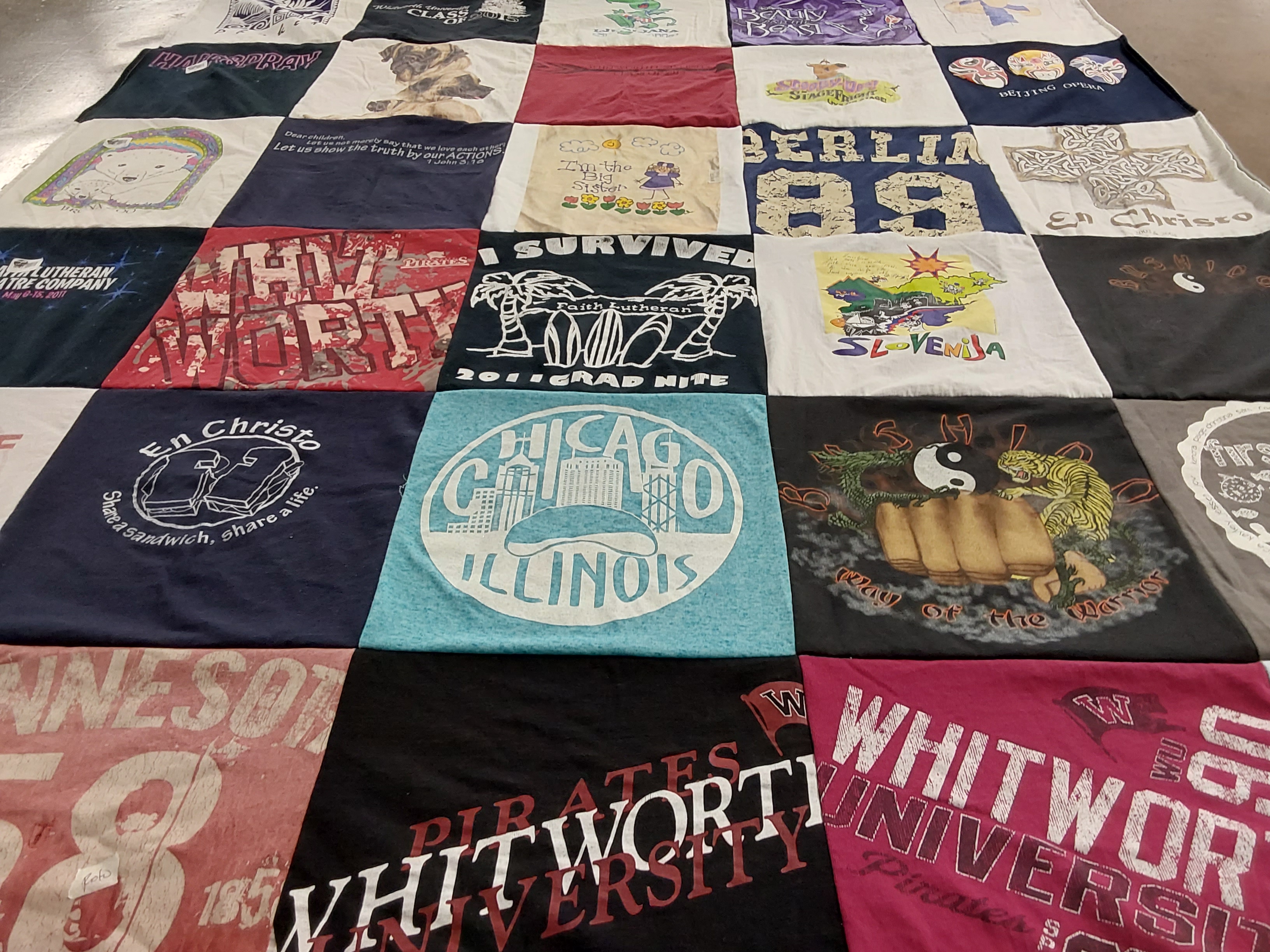 T-shirt quilt from whitworth university, minnesota university by Kelly from MN