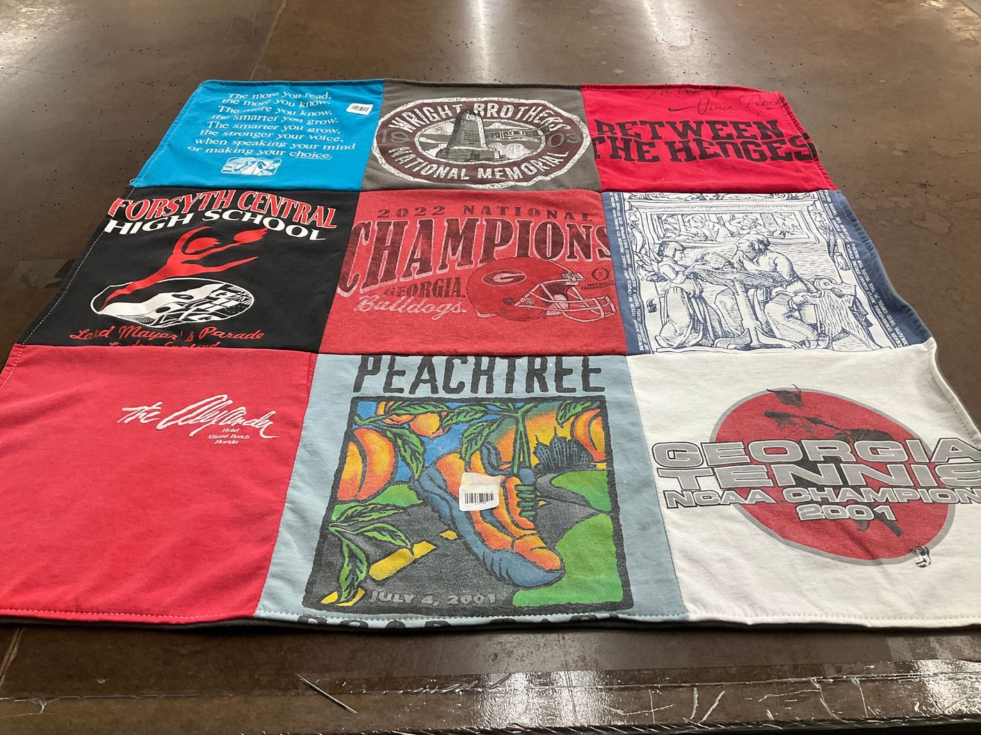 T-shirt quilt featuring georgia bulldogs, georgia tennis by Kay from GA
