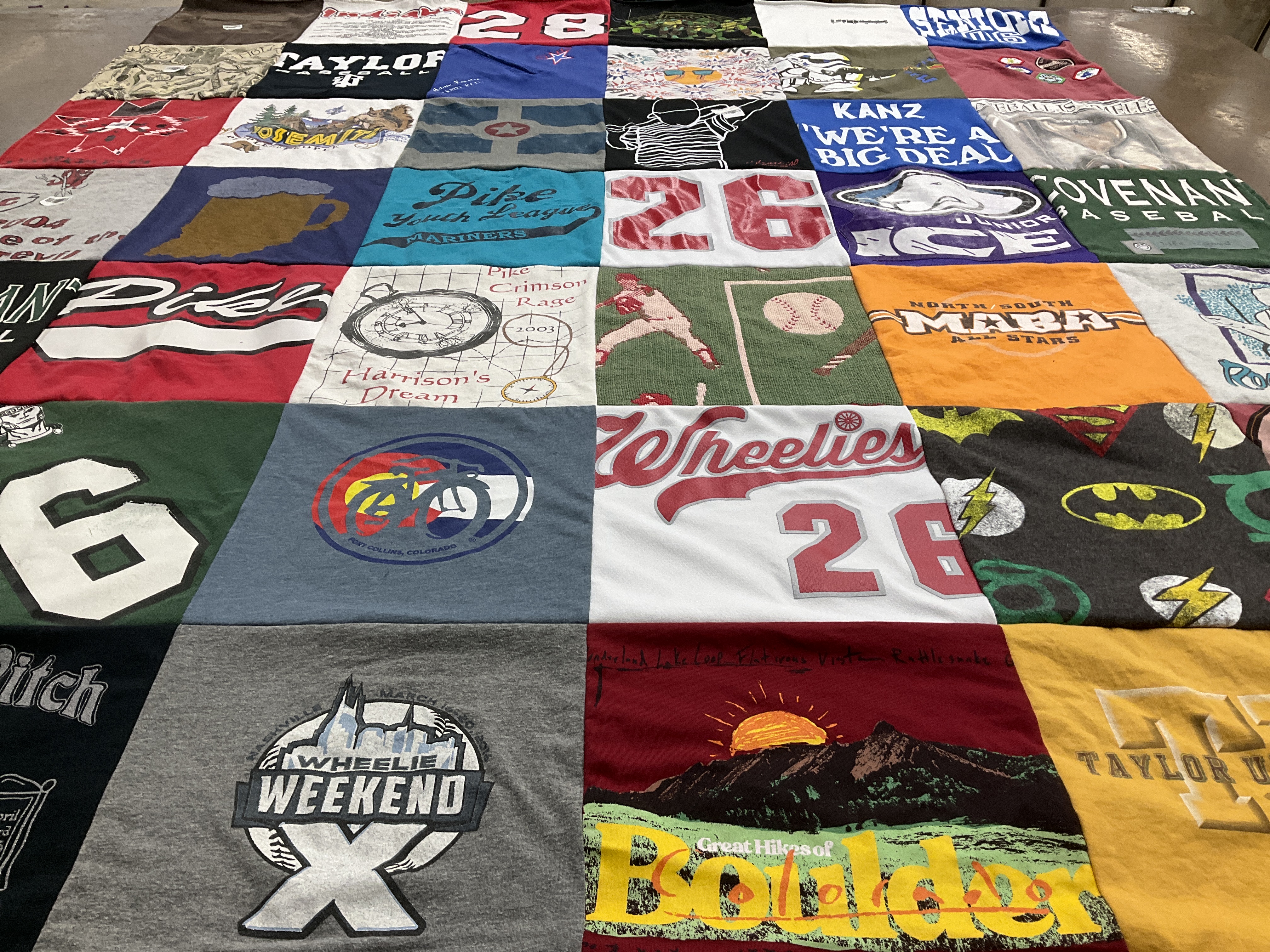 T-shirt quilt featuring pike youth league by Tonya from IN