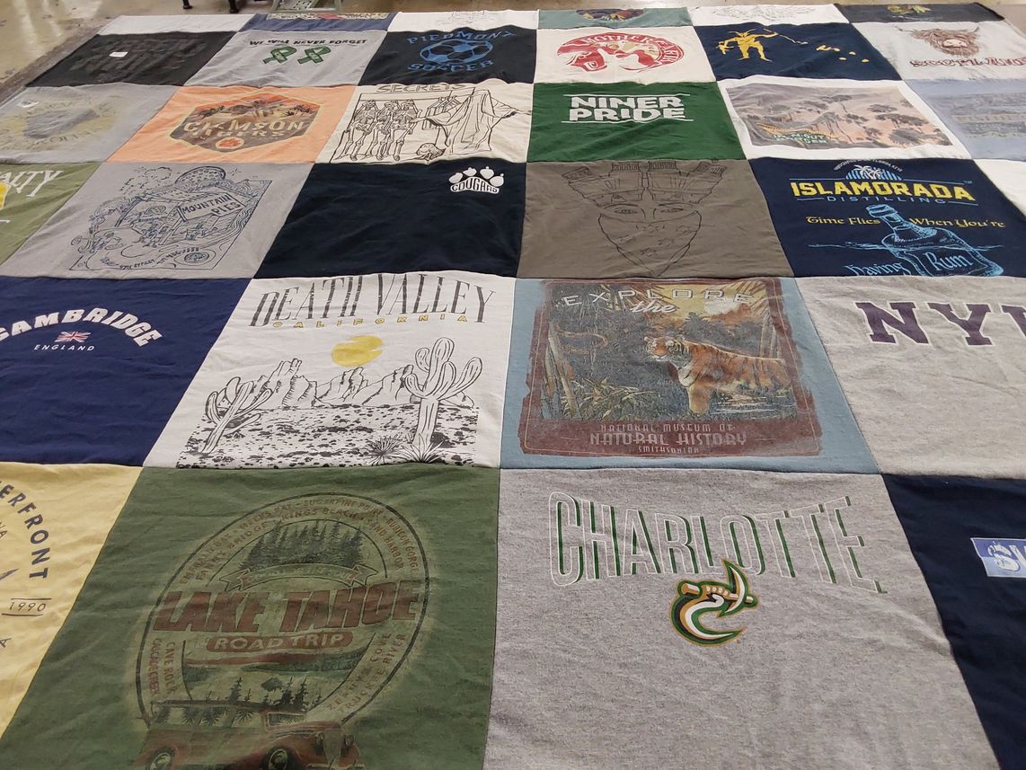 T-shirt quilt featuring university of north carolina at charlotte by Patricia from NC