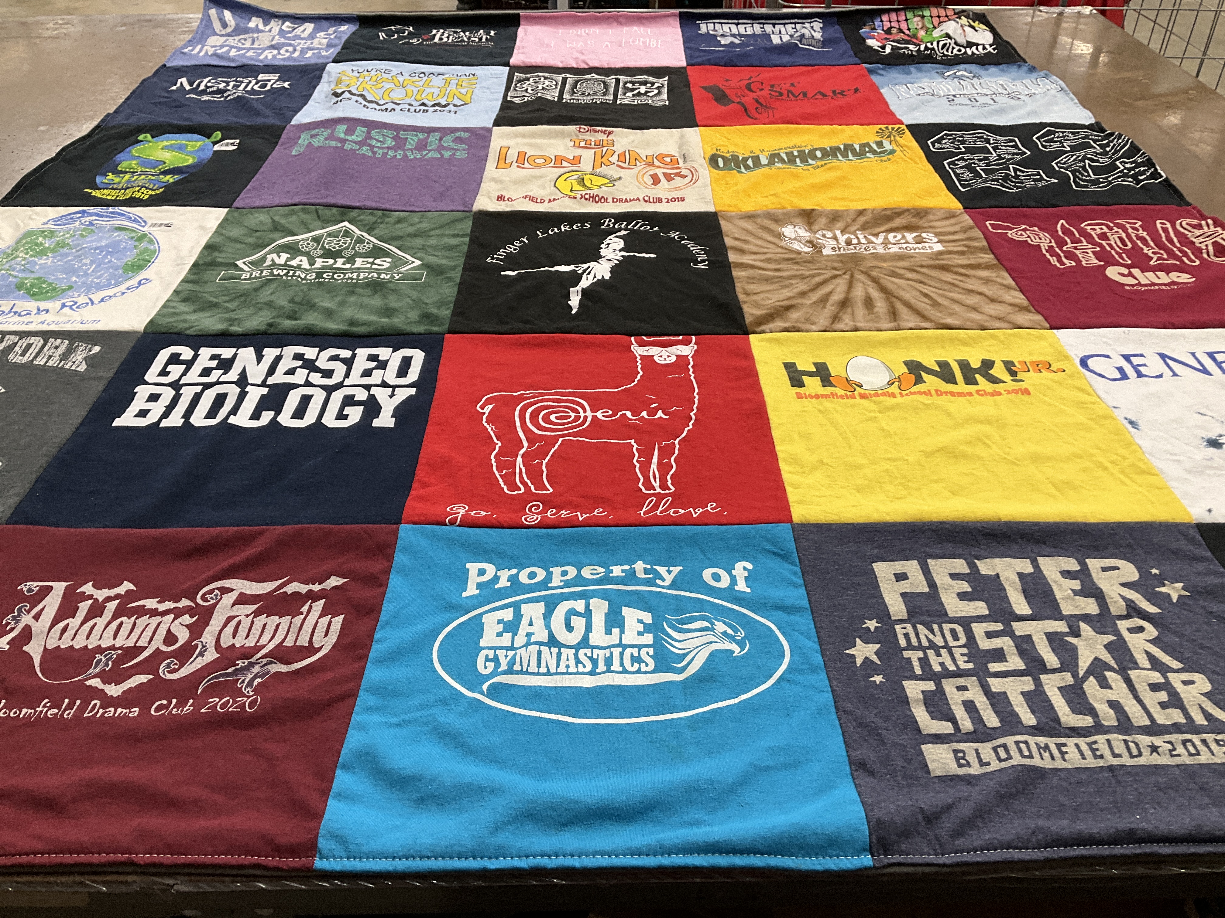 T-shirt quilt from state university of new york at geneseo by Michelle from NY