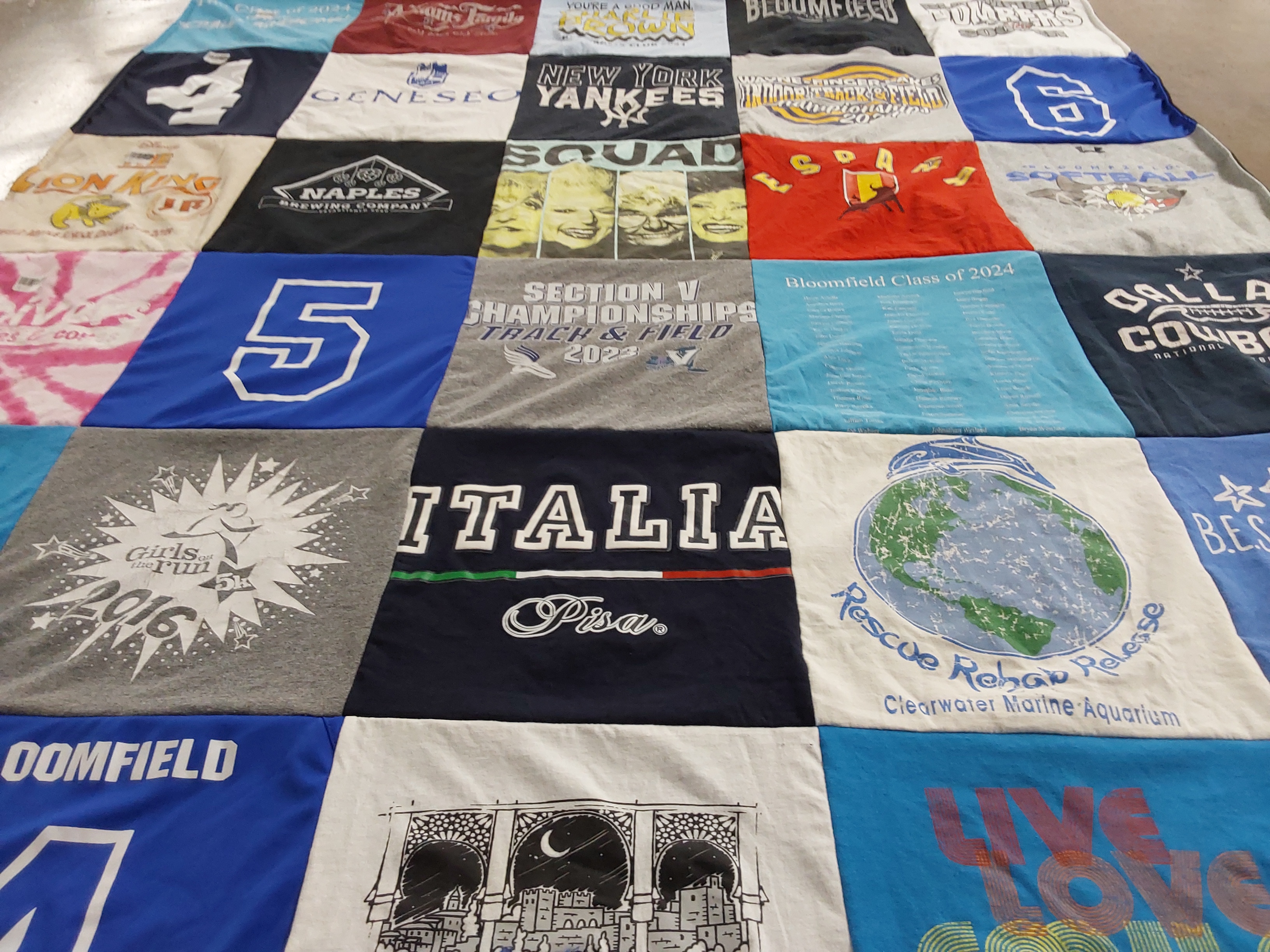 T-shirt quilt featuring dallas cowboys, new york yankees by Michelle from NY