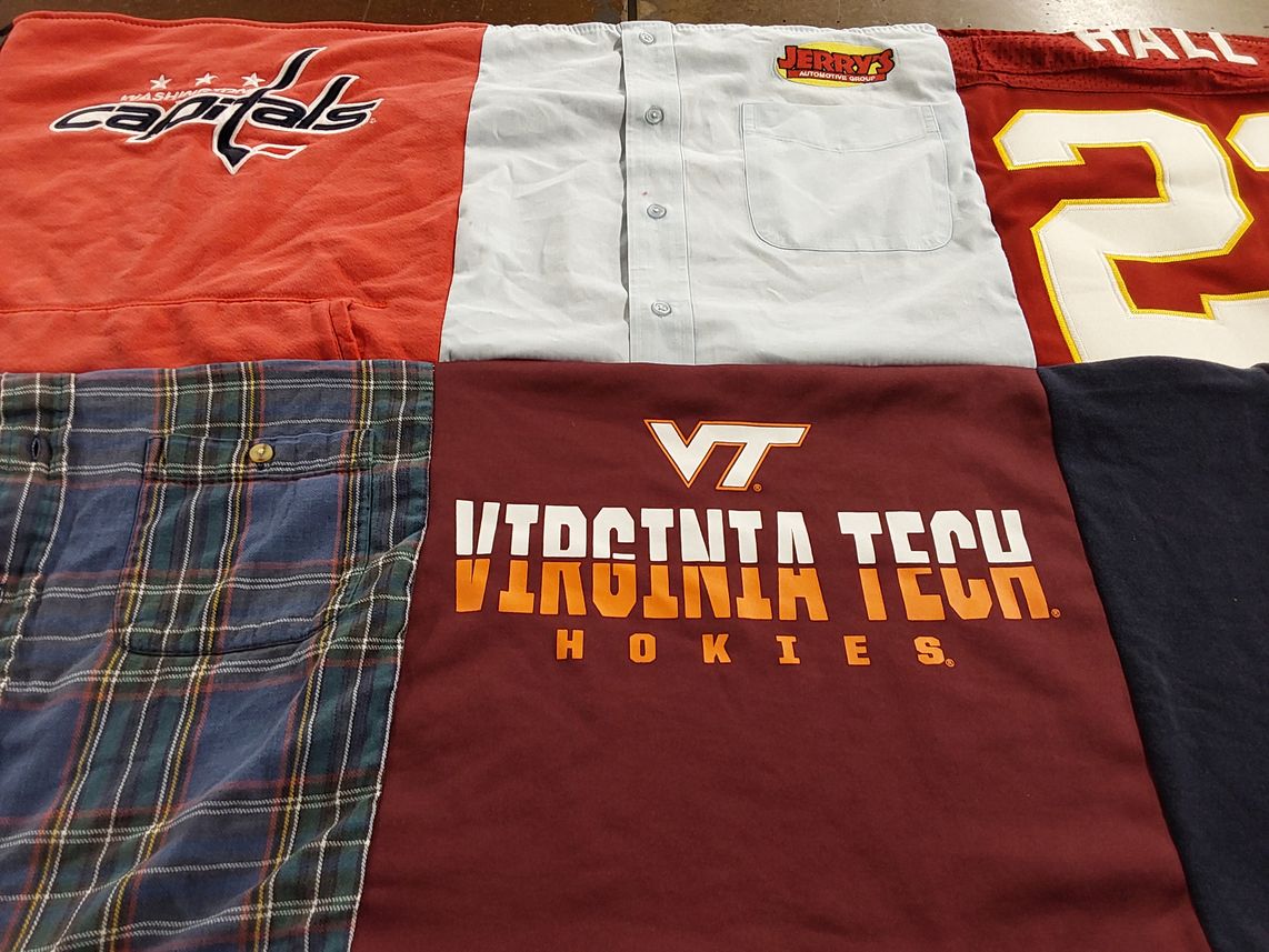 T-shirt quilt featuring washington capitals, washington redskins by Tricia from MD