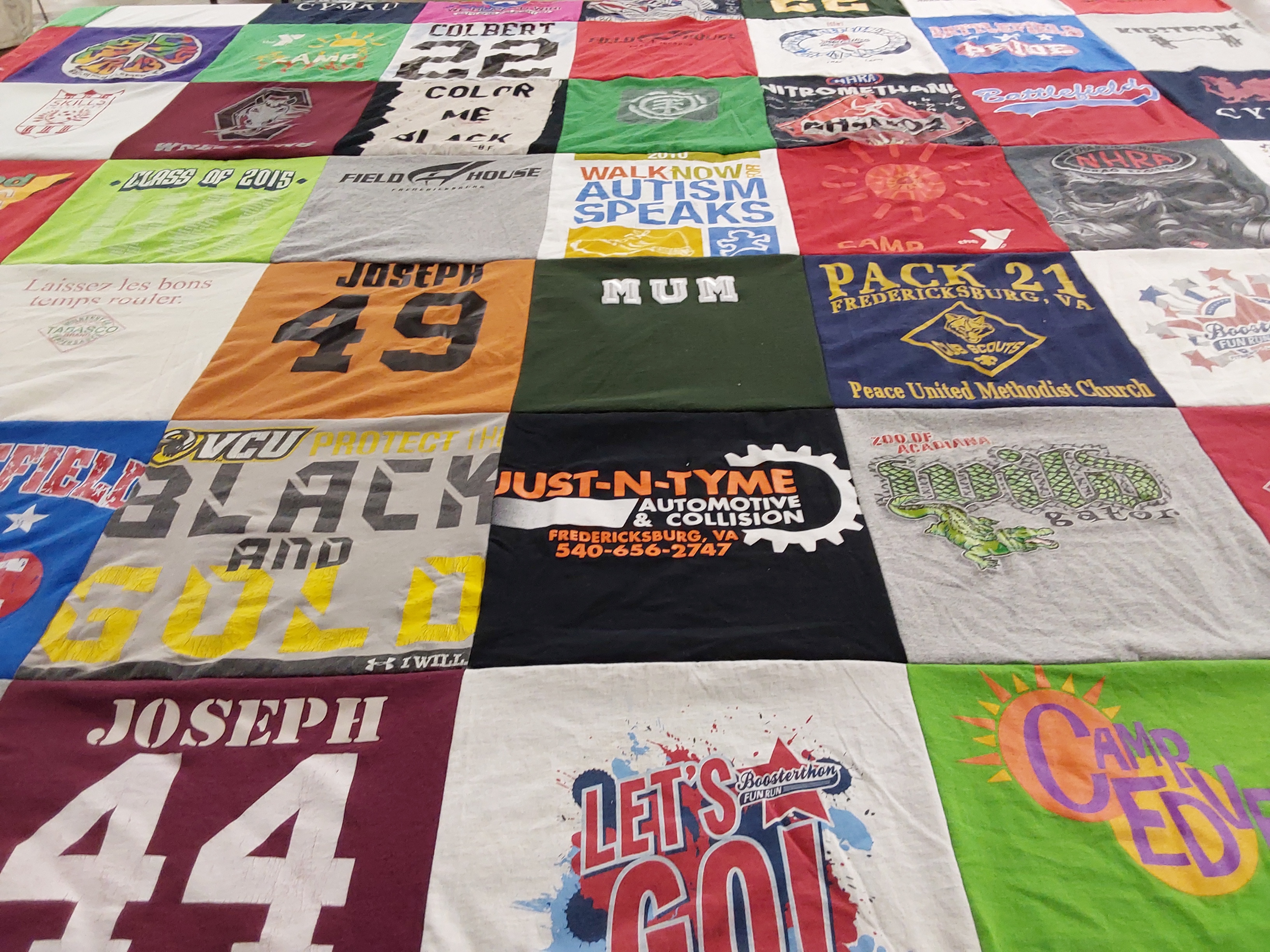 T-shirt quilt from virginia commonwealth university by Susan from VA