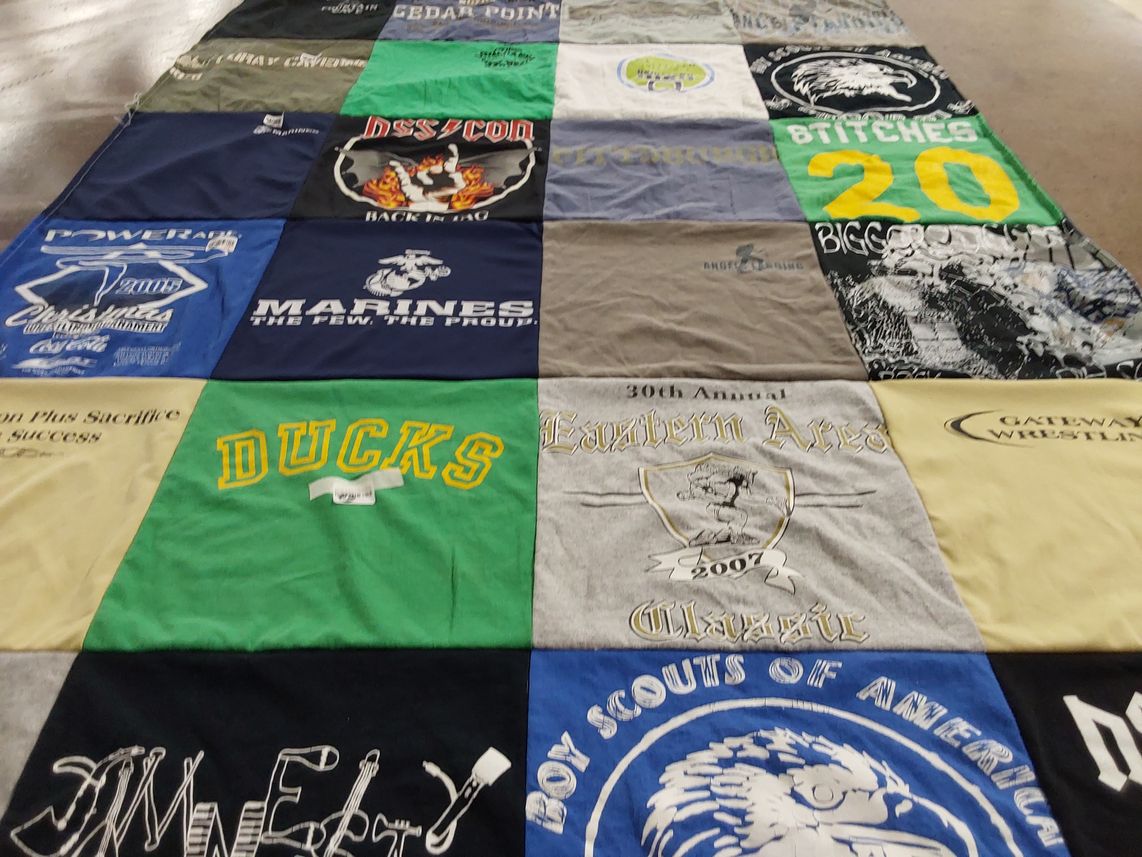 T-shirt quilt featuring gateway wrestling team by Kaitlin from PA