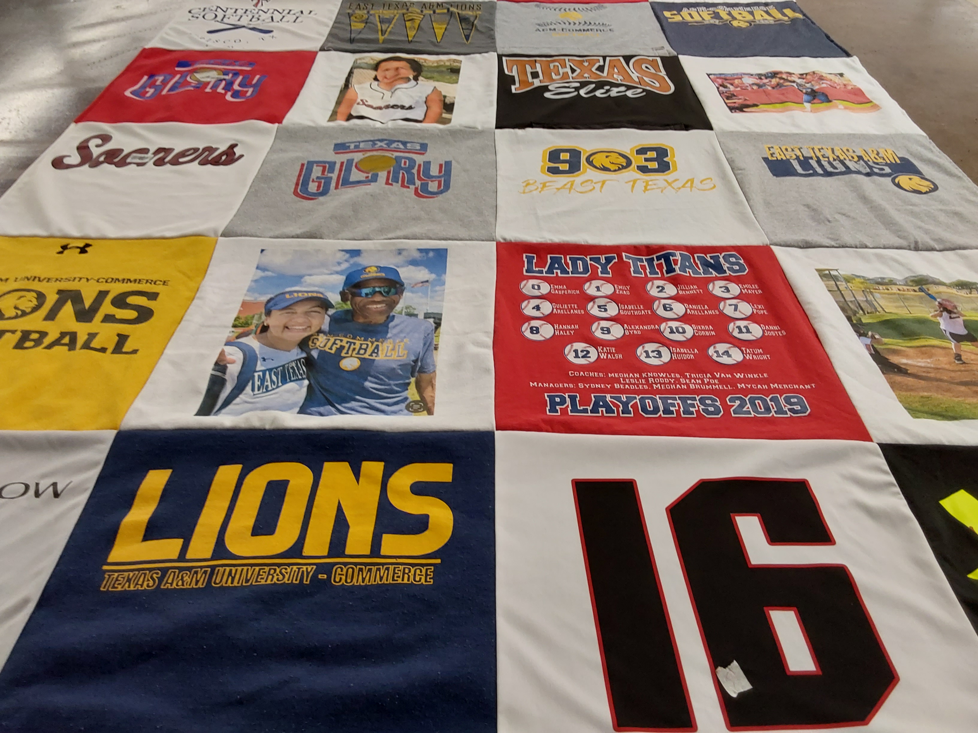T-shirt quilt featuring lady titans, sacers by Kristin from TX