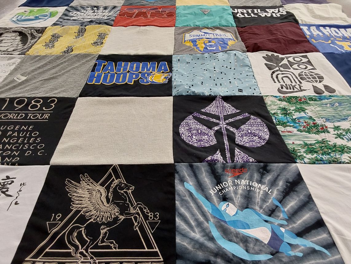 T-shirt quilt featuring tahoma high school basketball team by Kristy from WA