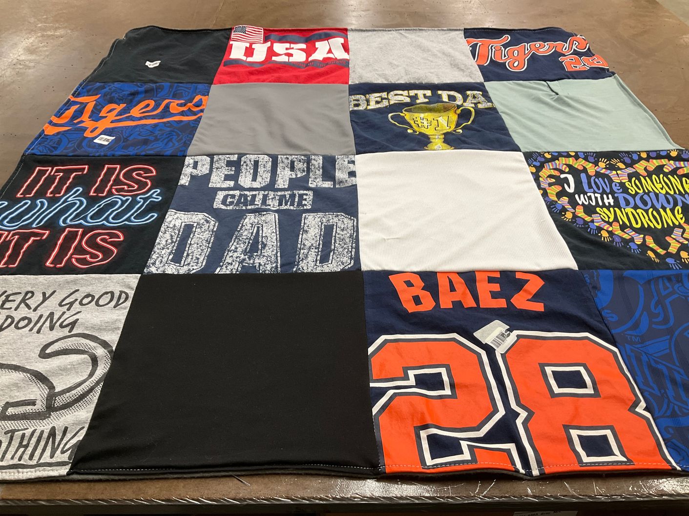 T-shirt quilt featuring detroit tigers by Sabrina from MI