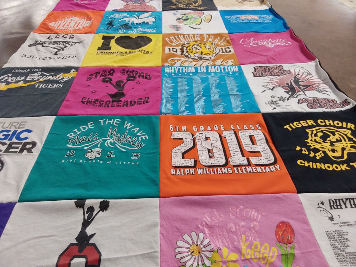 T-shirt quilt featuring chinook trail tigers by Jennifer from FL