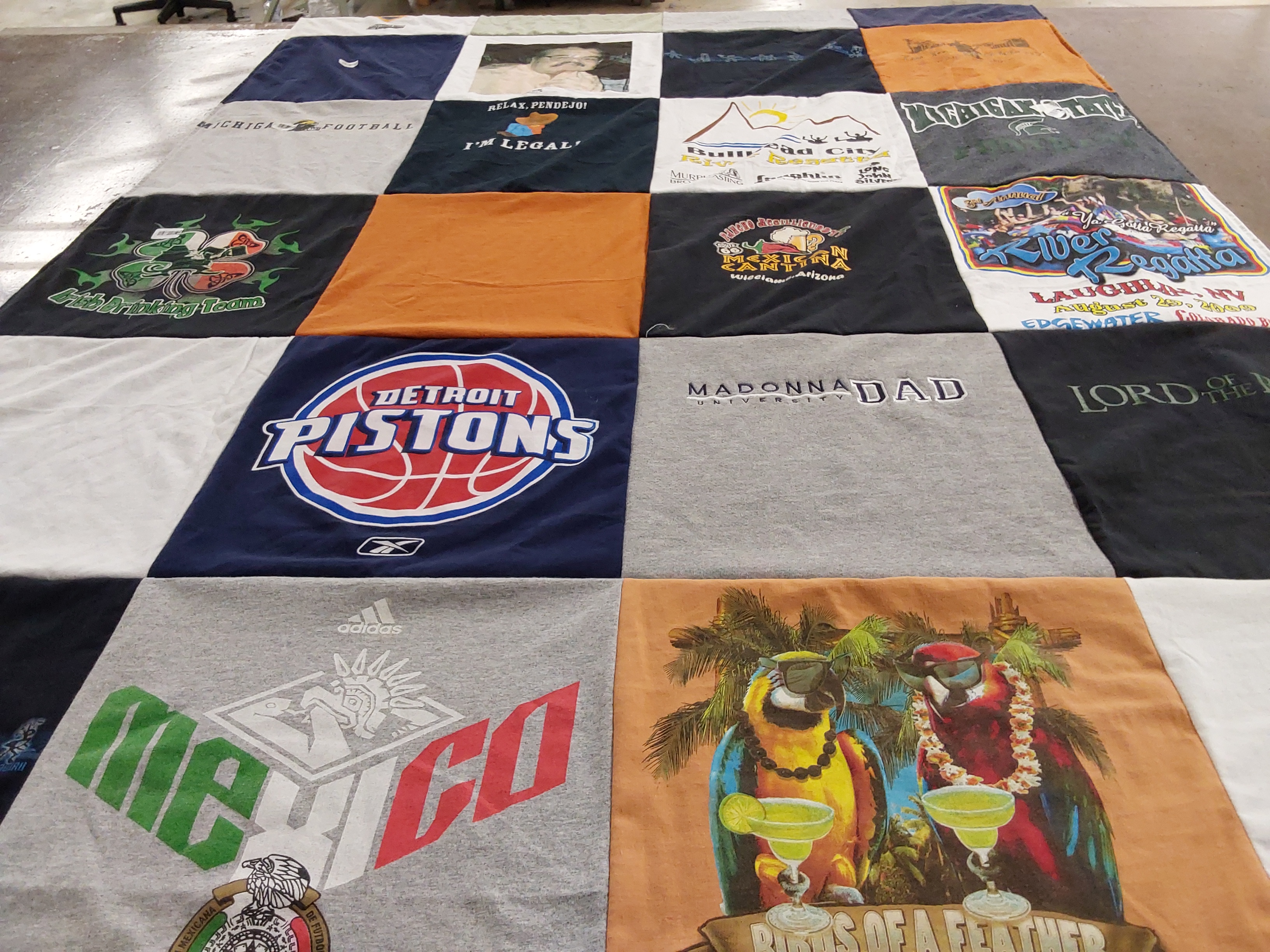 T-shirt quilt featuring detroit pistons by Terri from CA
