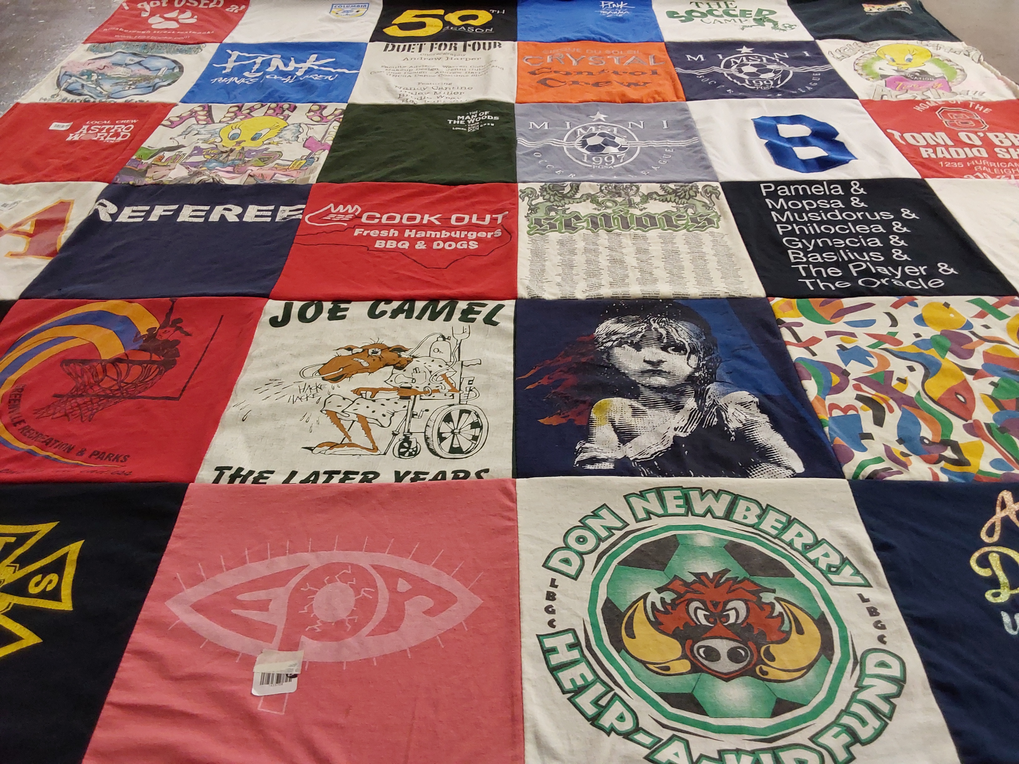 T-shirt quilt featuring lbcc sports team by Jenni from CA