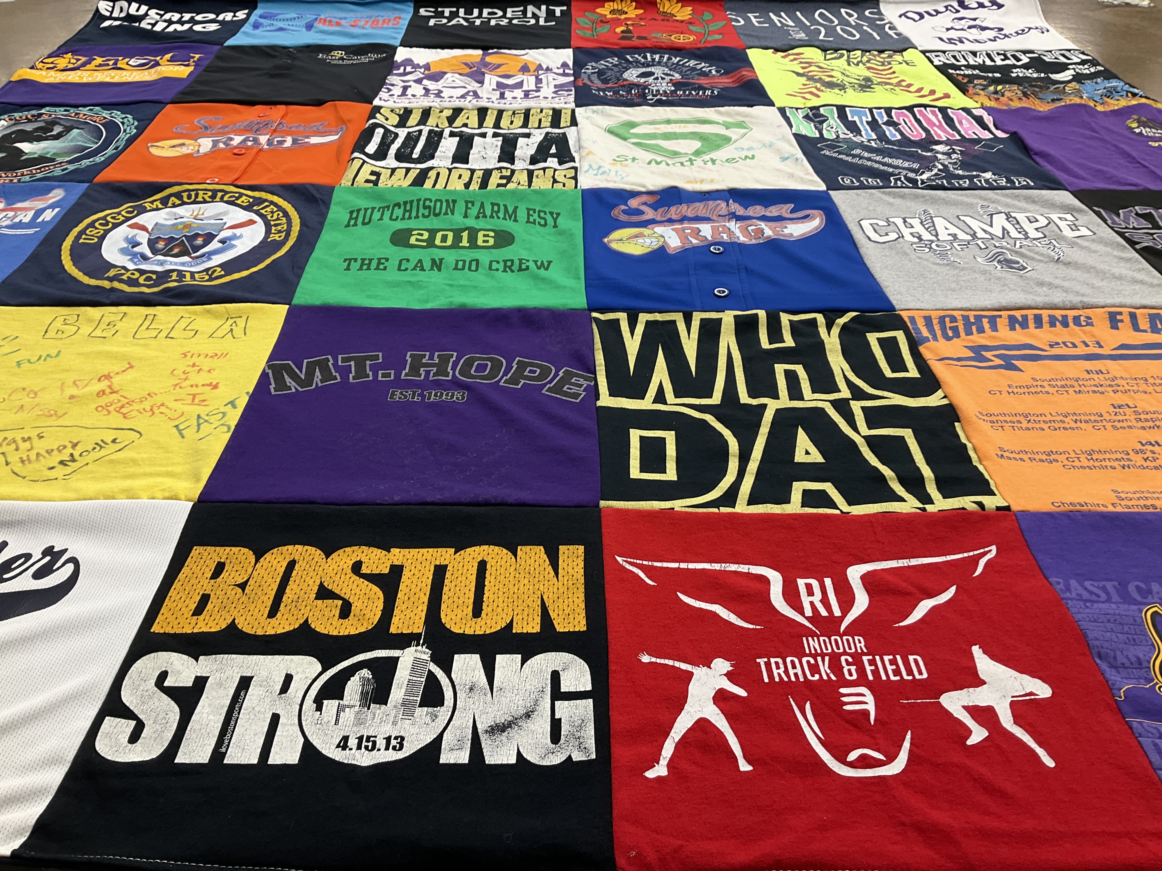 T-shirt quilt from mt. hope high school by Beth from FL