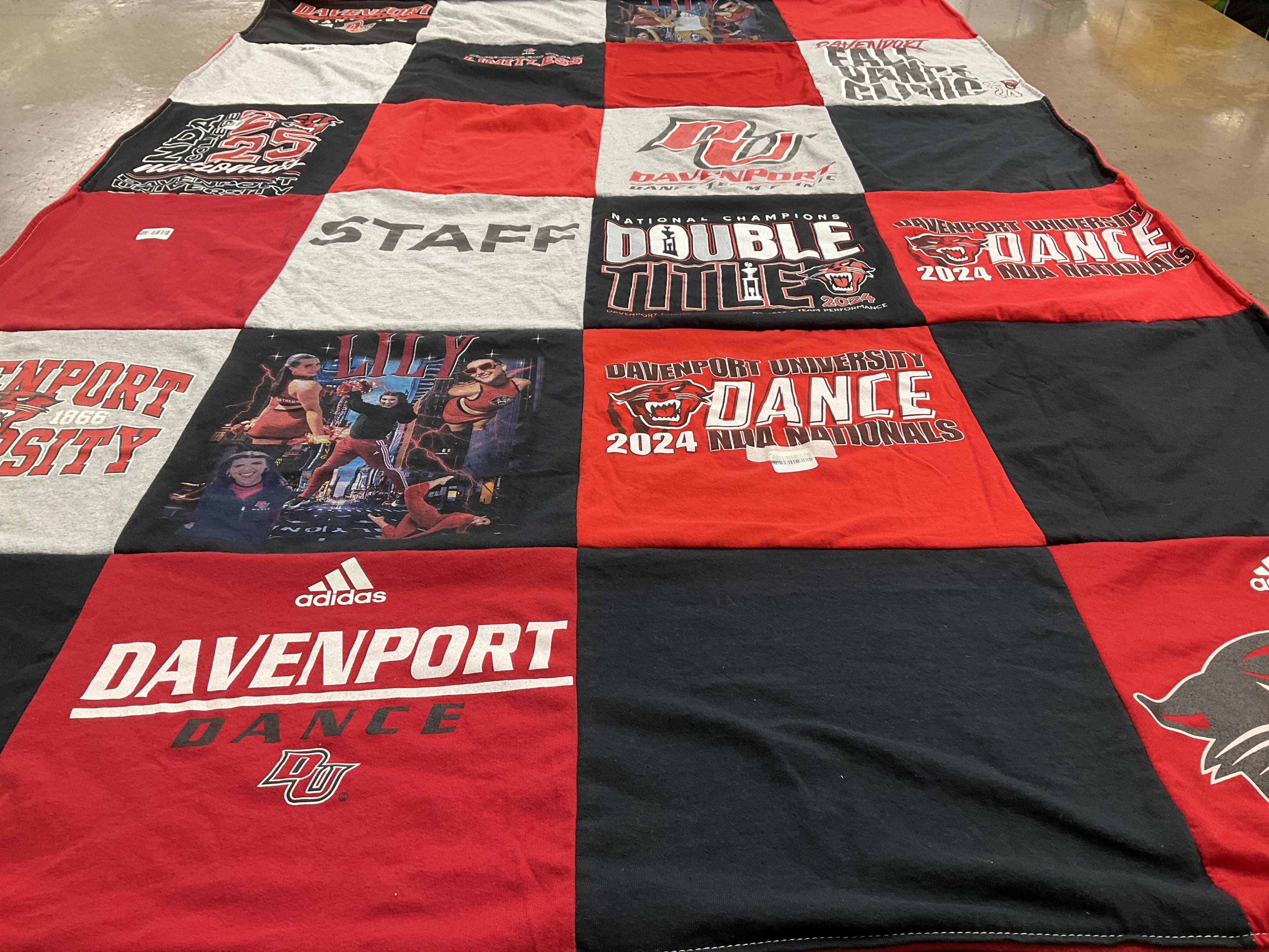 T-shirt quilt featuring davenport dance by Nicole from MI