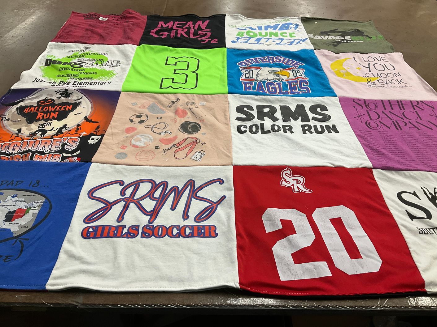 T-shirt quilt featuring srms girls soccer by melissa from FL
