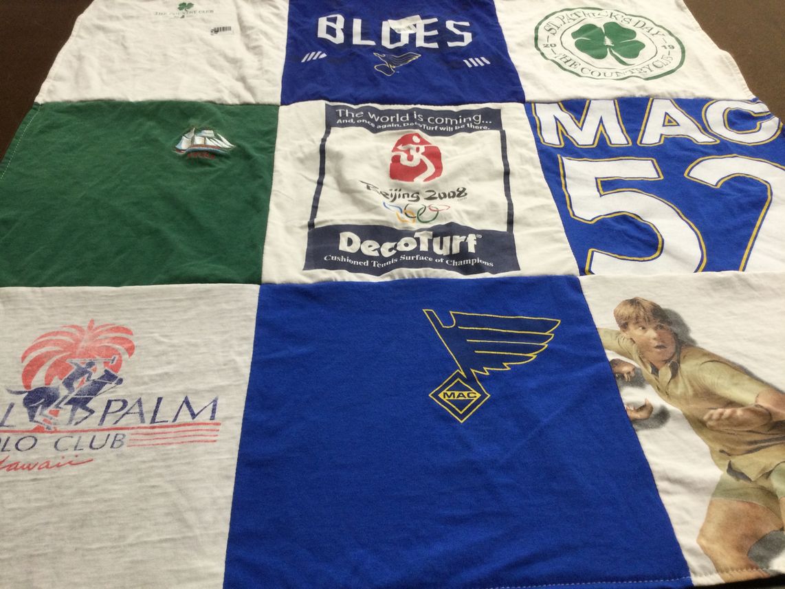 T-shirt quilt featuring st louis blues by Rachel from MO