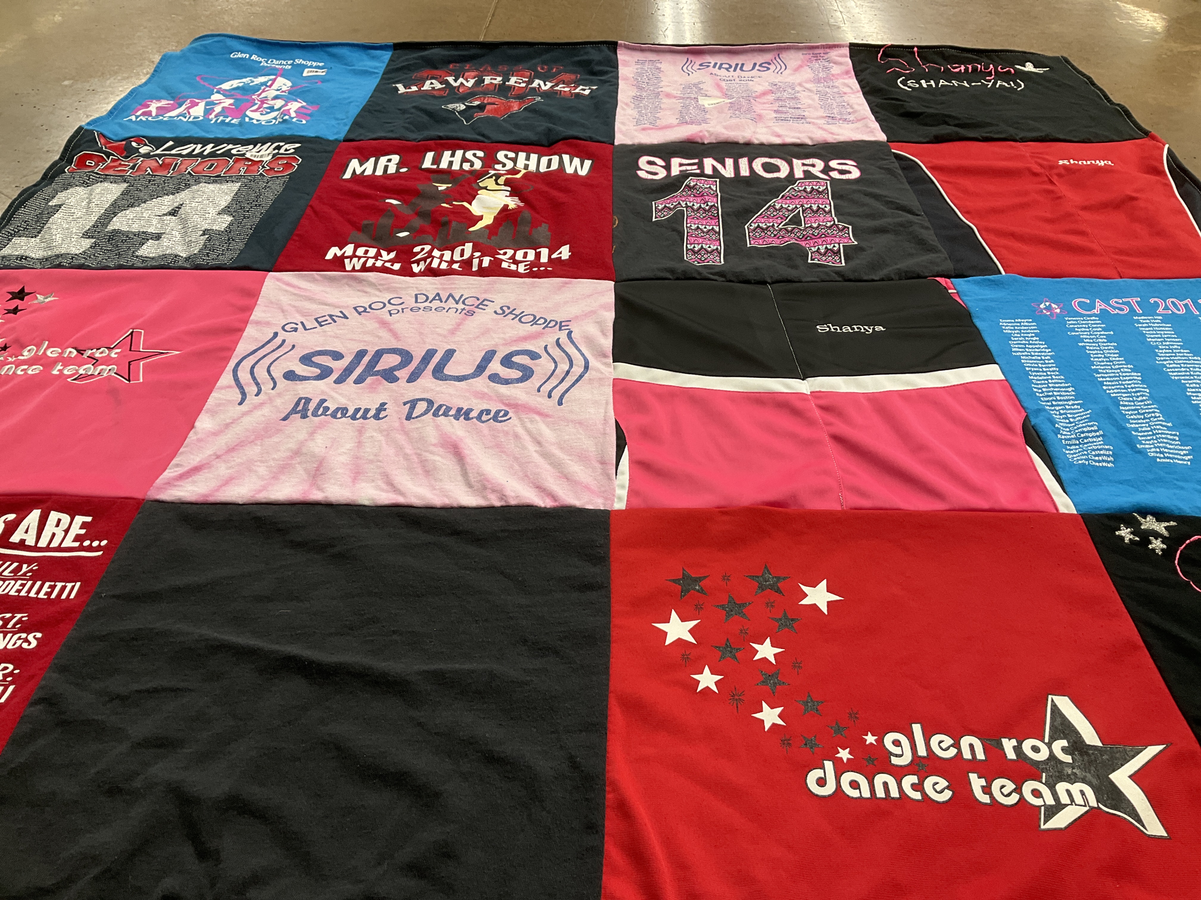 T-shirt quilt from lawrence high school by Pamela from NJ