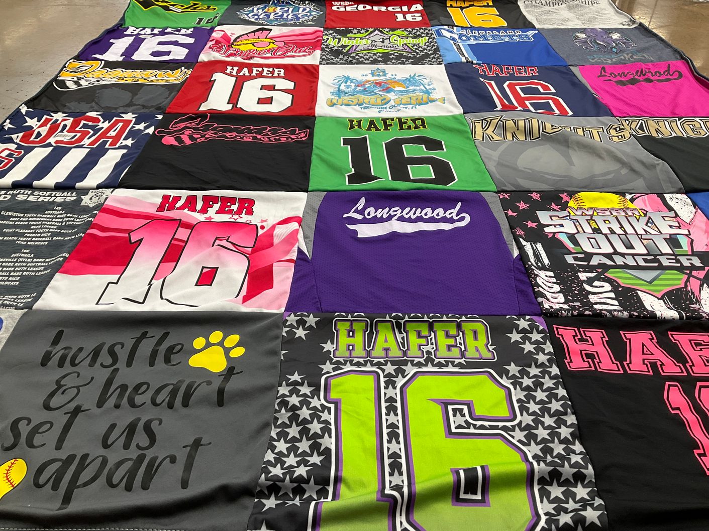 T-shirt quilt from longwood university by Trang from FL