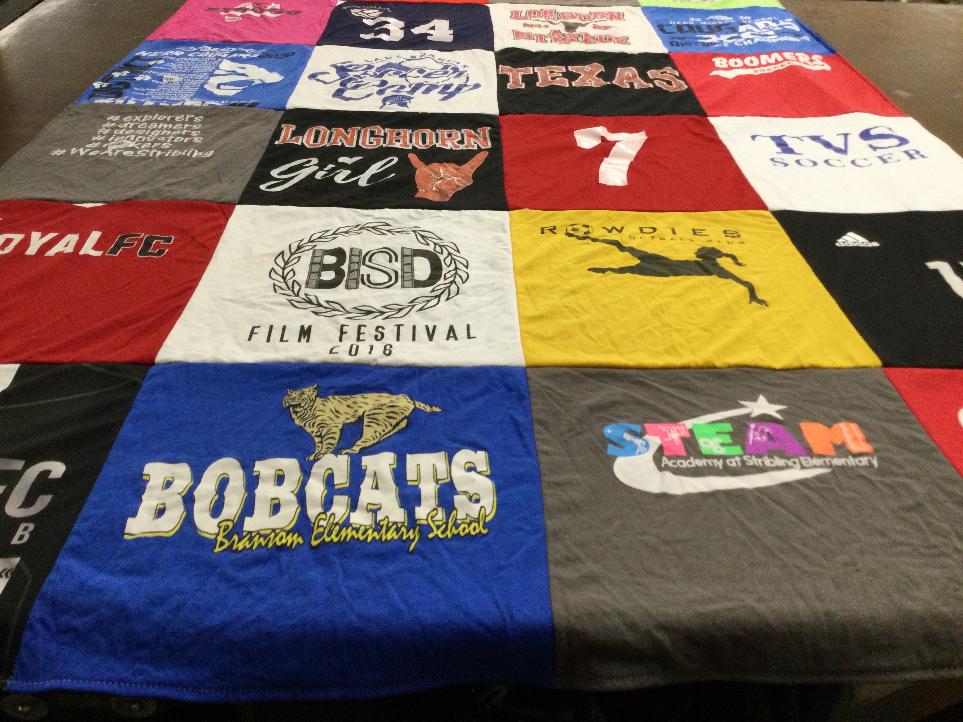 T-shirt quilt featuring rowdies, longhorn by April from TX
