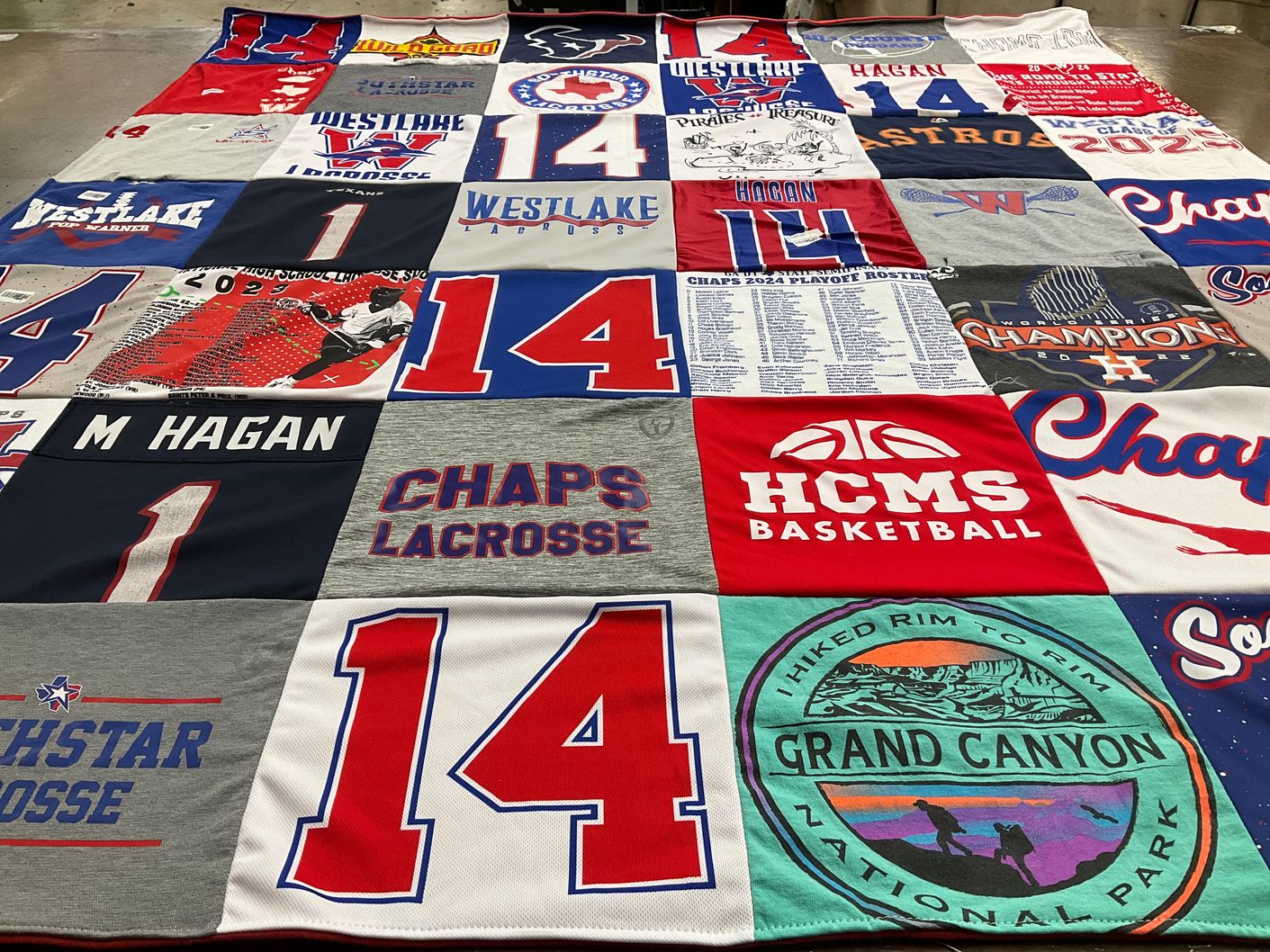 T-shirt quilt featuring chaparral high school basketball, westlake high school lacrosse by Anne from TX