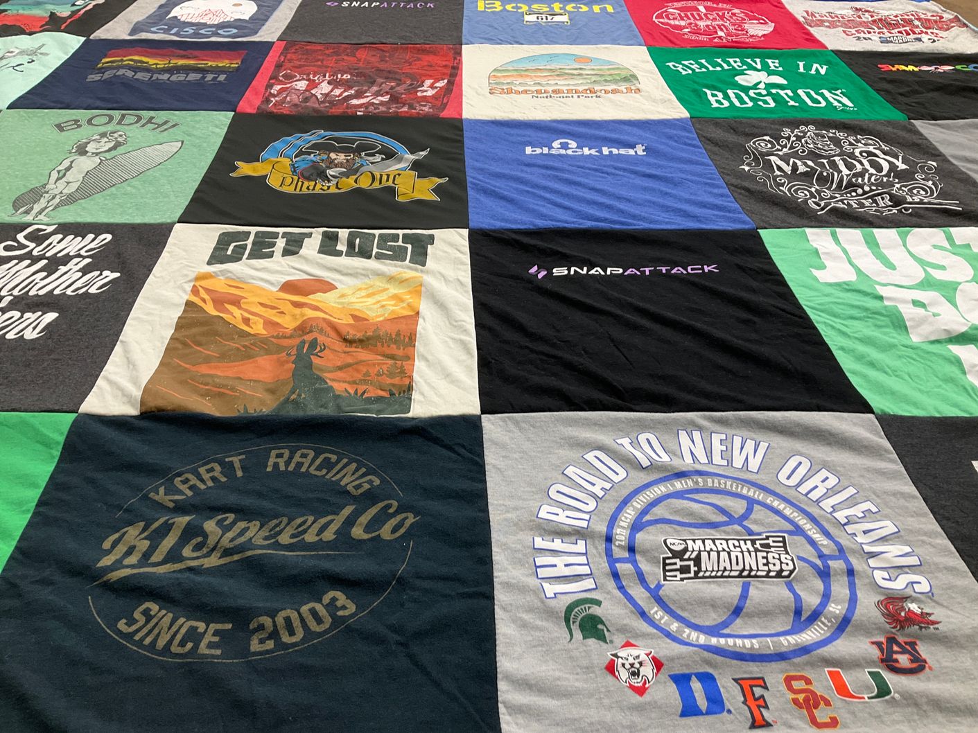 T-shirt quilt featuring university of south carolina, auburn university by Clayton from VA