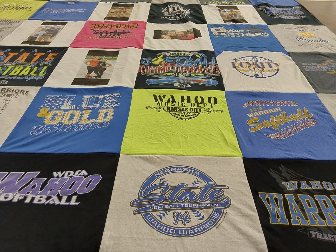 T-shirt quilt featuring wahoo warriors by Michelle from NE