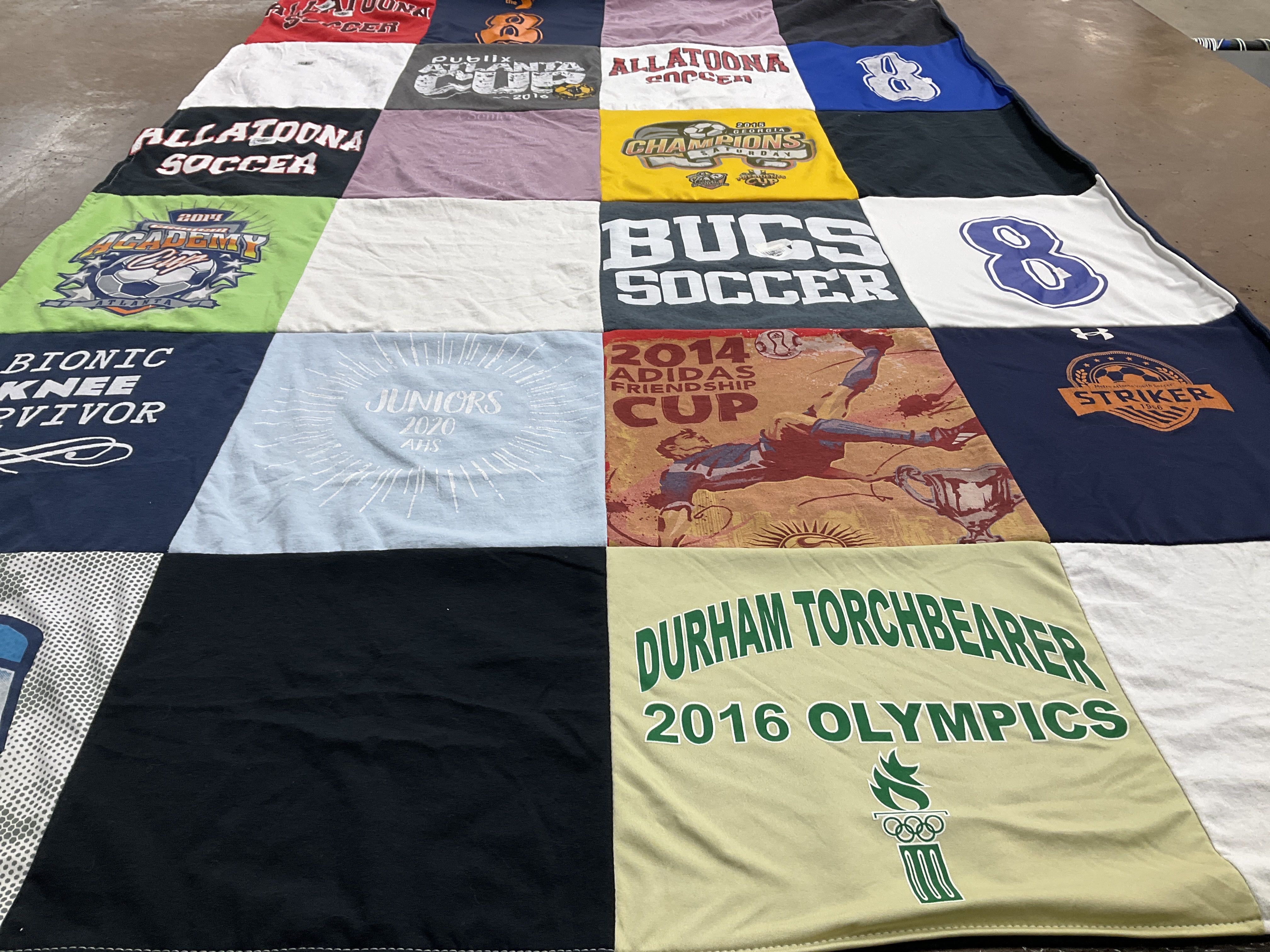 T-shirt quilt featuring buccs soccer by Michelle from GA