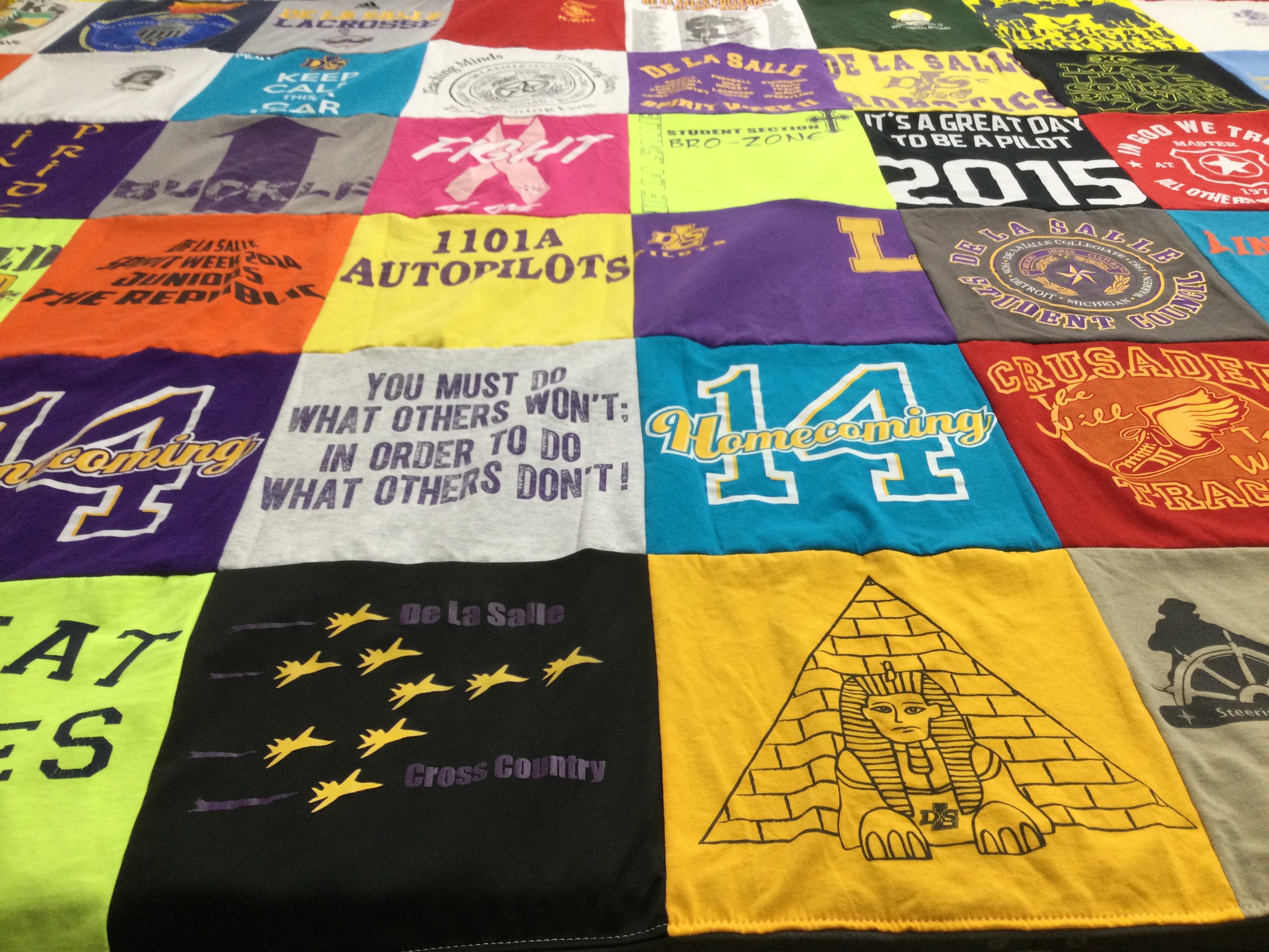 T-shirt quilt featuring de la salle cross country by Alexander from MD