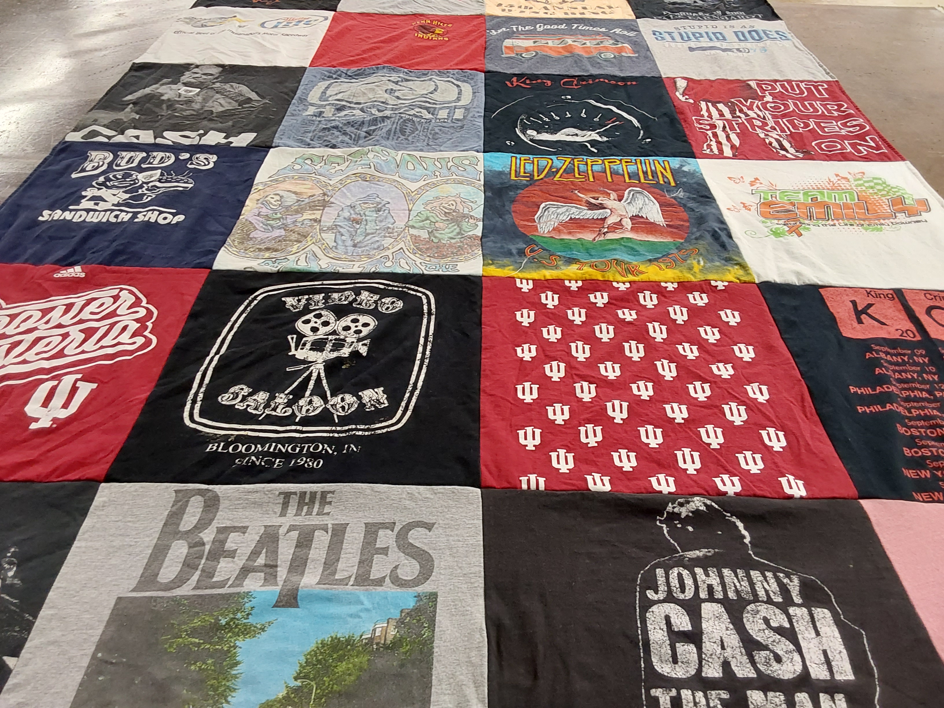 T-shirt quilt featuring indiana university by Teresa from IN
