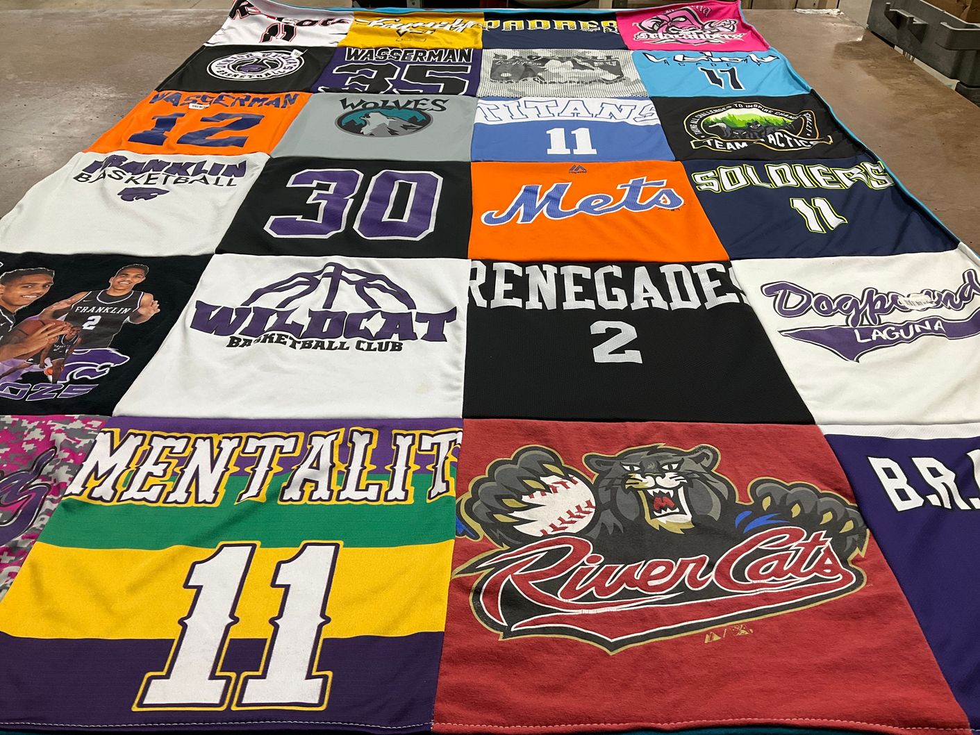 T-shirt quilt featuring rivercats, renegades by Kimberly from CA