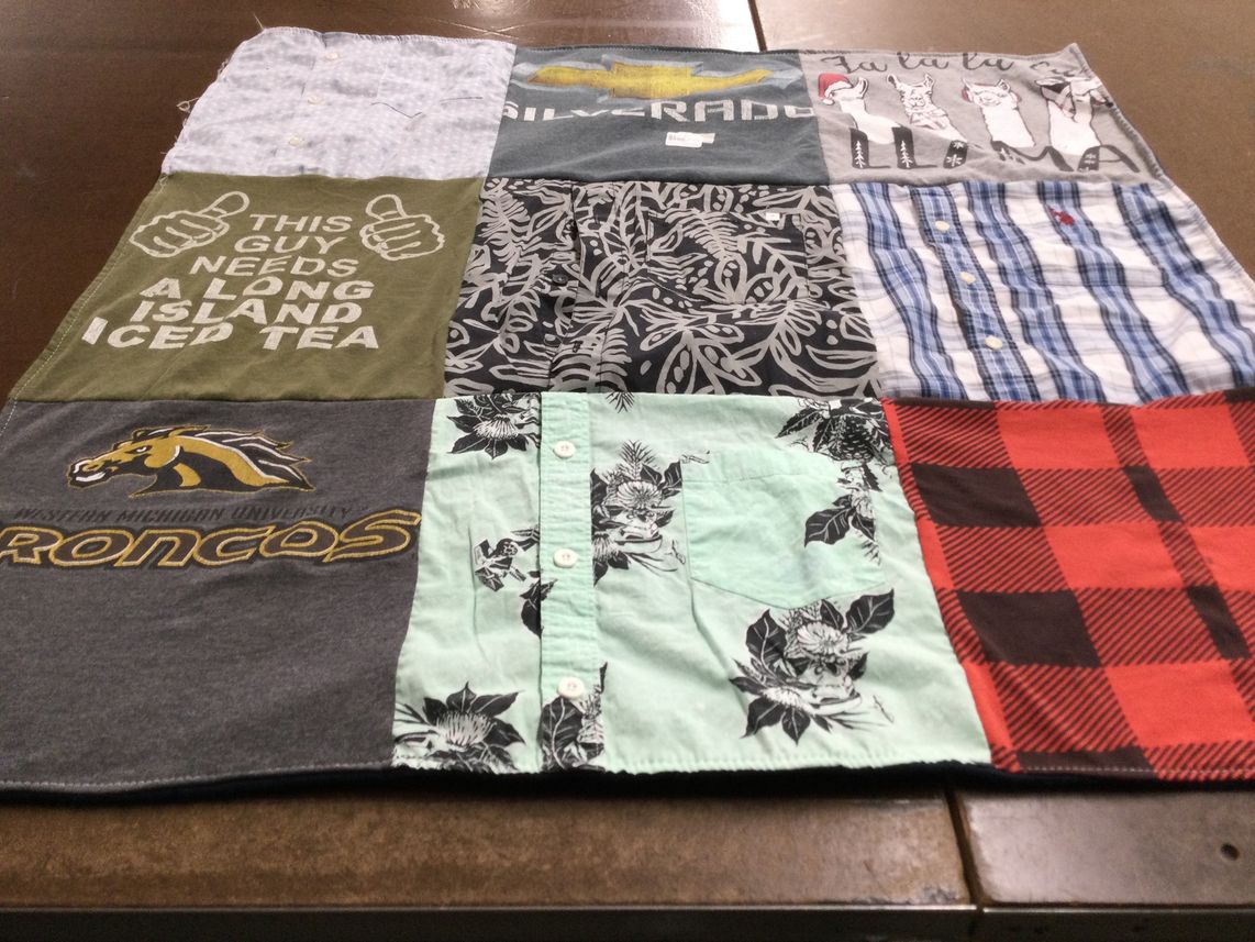 T-shirt quilt featuring western michigan university broncos by sheila from MI