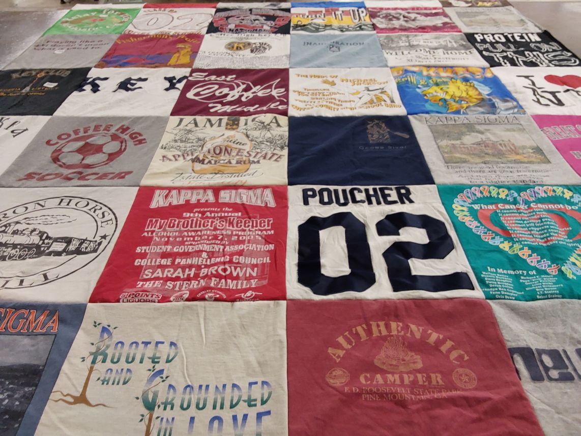 T-shirt quilt from state university by Taylor and Wade from FL