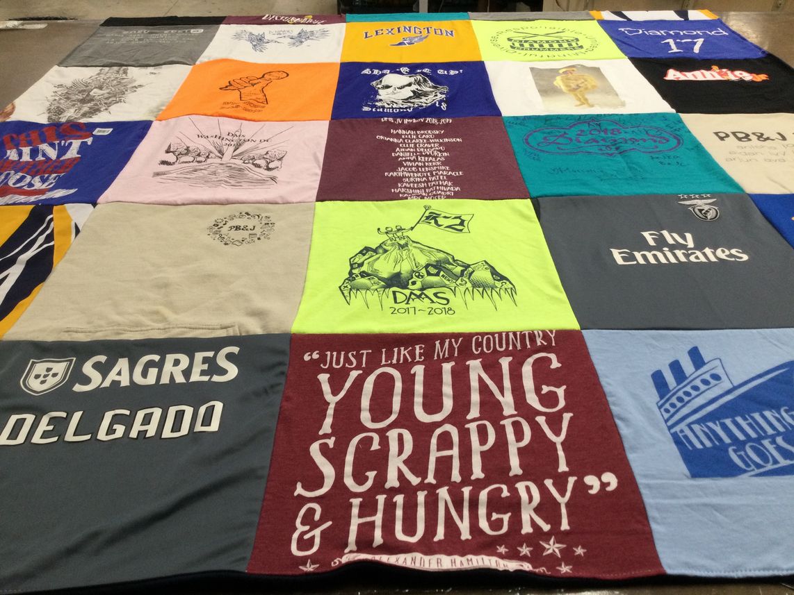 T-shirt quilt from delgado community college by Jessica from MA