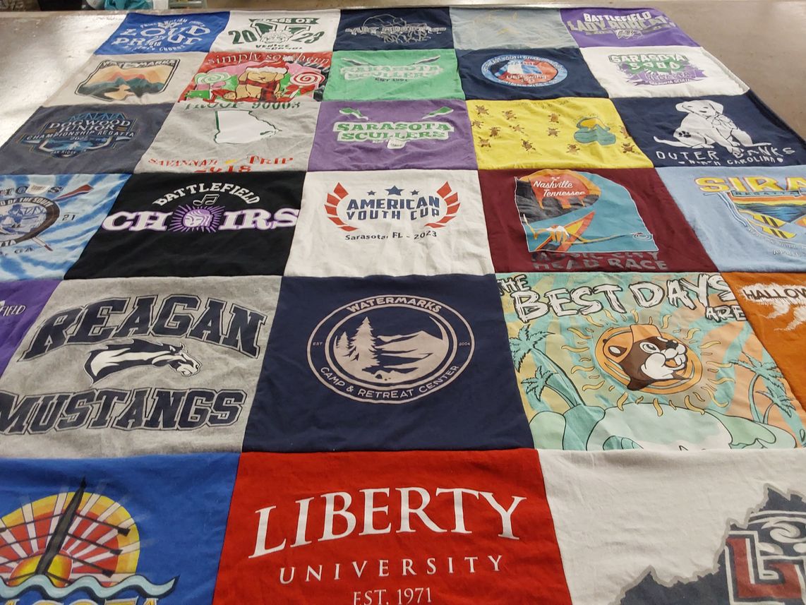 T-shirt quilt featuring reagan mustangs by Michele from FL