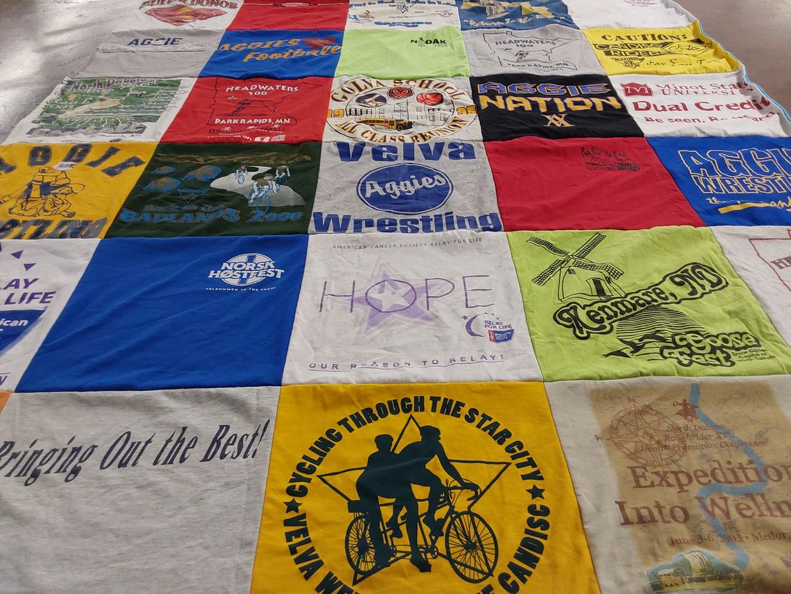 T-shirt quilt featuring aggie wrestling team by Dawn from ND