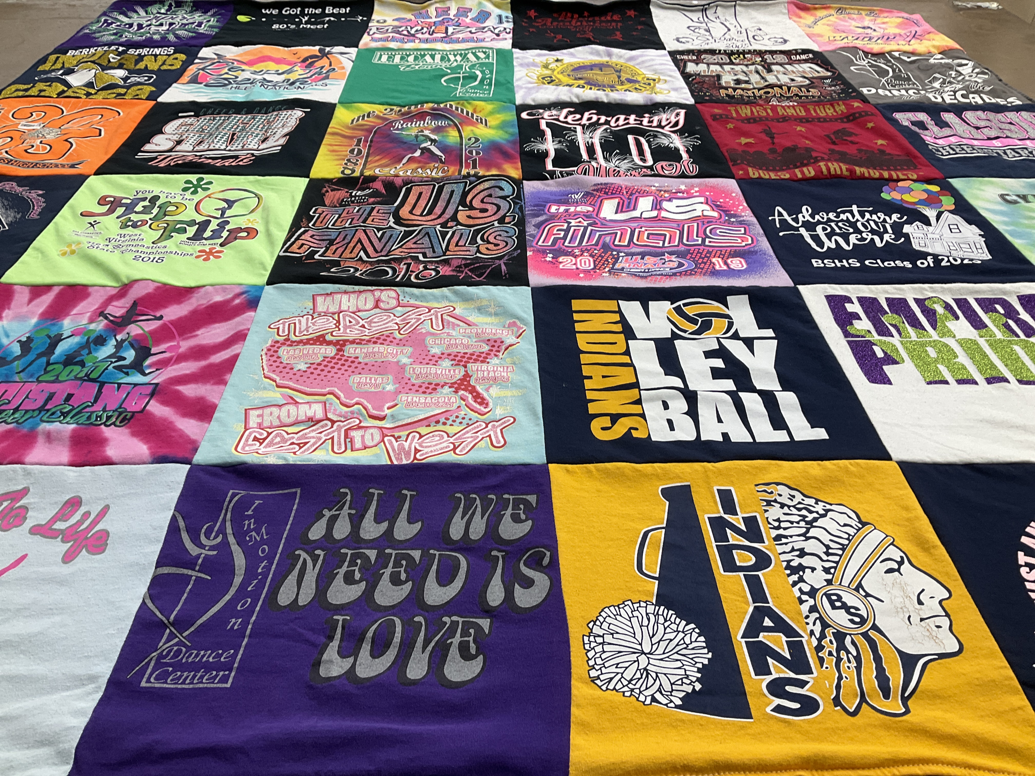 T-shirt quilt featuring berkeley springs high school volleyball team by Kristen from WV