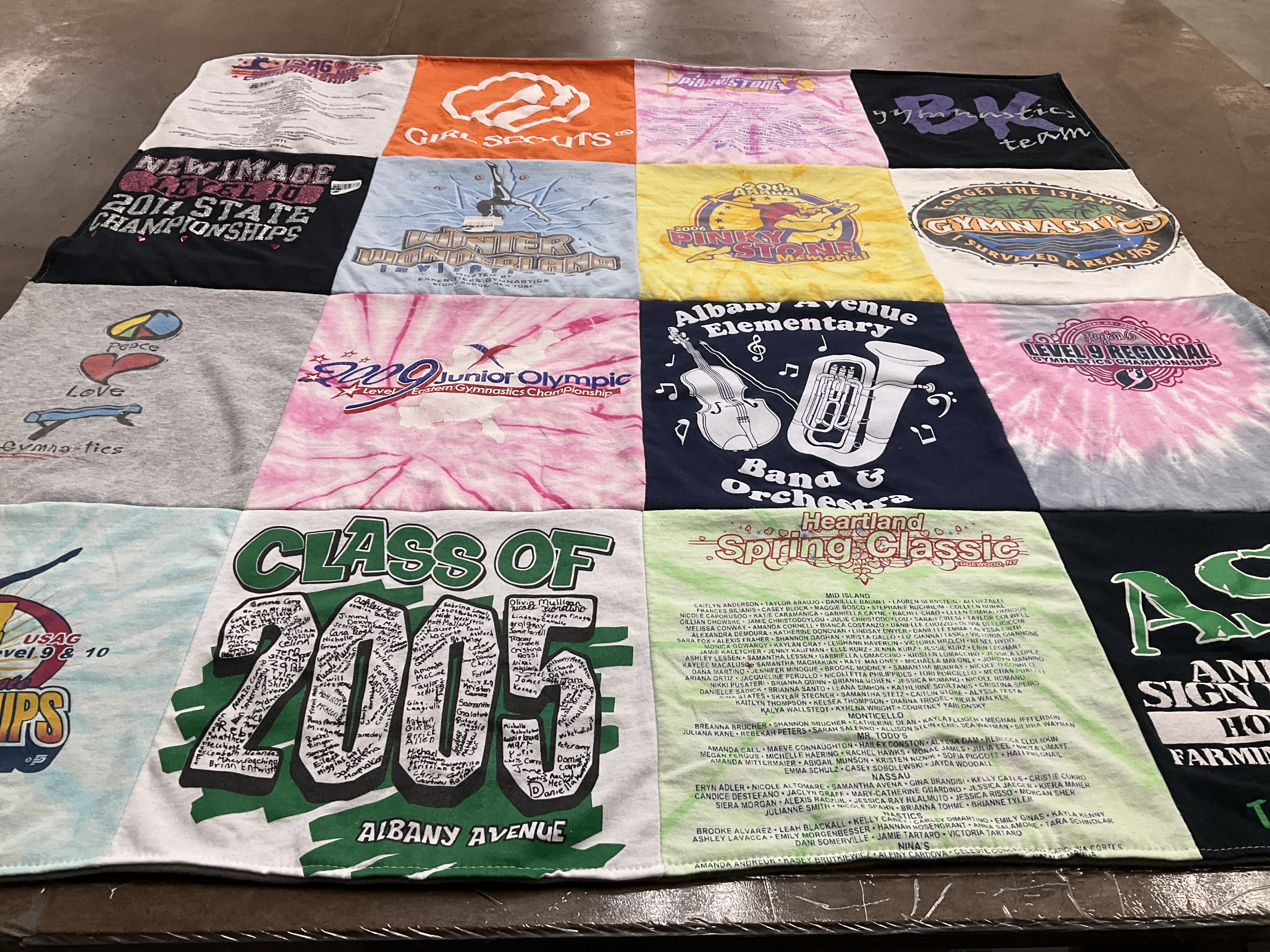 T-shirt quilt from albany avenue elementary school by Nancy from NY