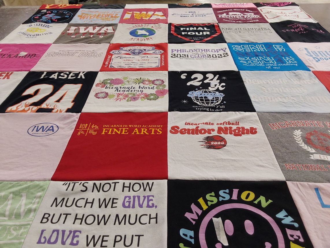 T-shirt quilt from incarnate word academy by Emily from MO